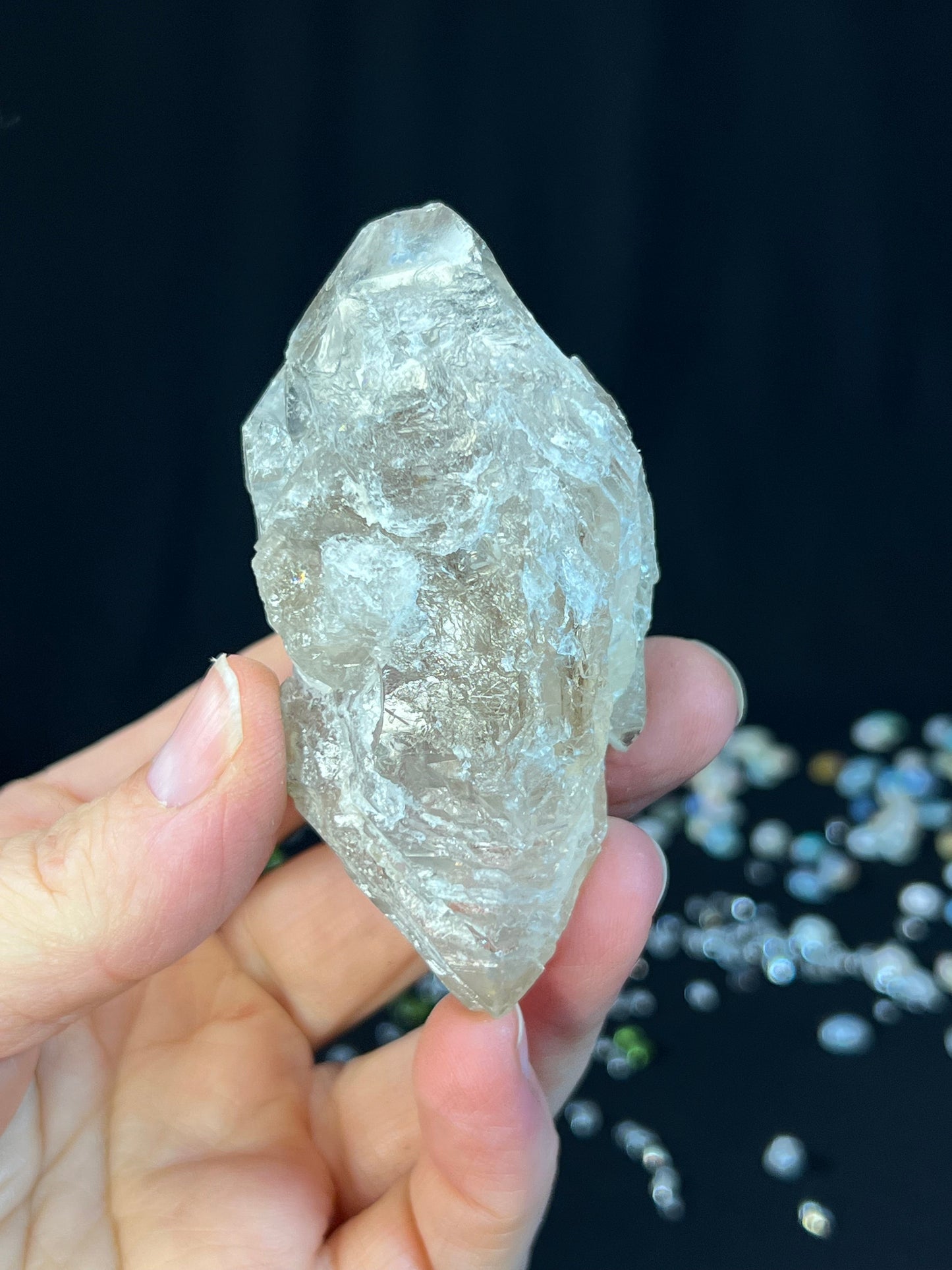 Smoky Elestial Scepter Quartz, Jacaré Alligator Quartz