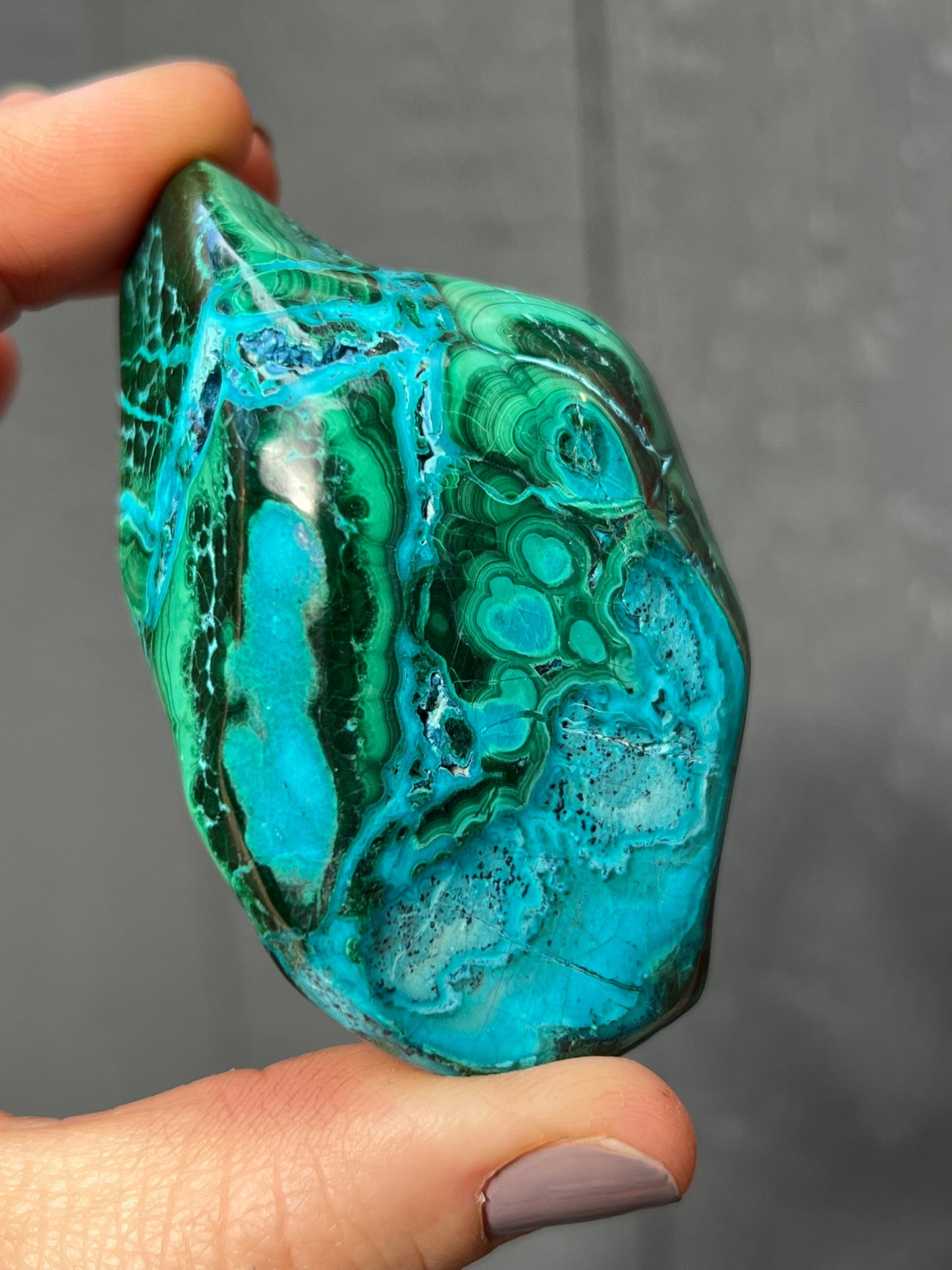 Malacolla Polished Stone, Malachite, Chrysocolla