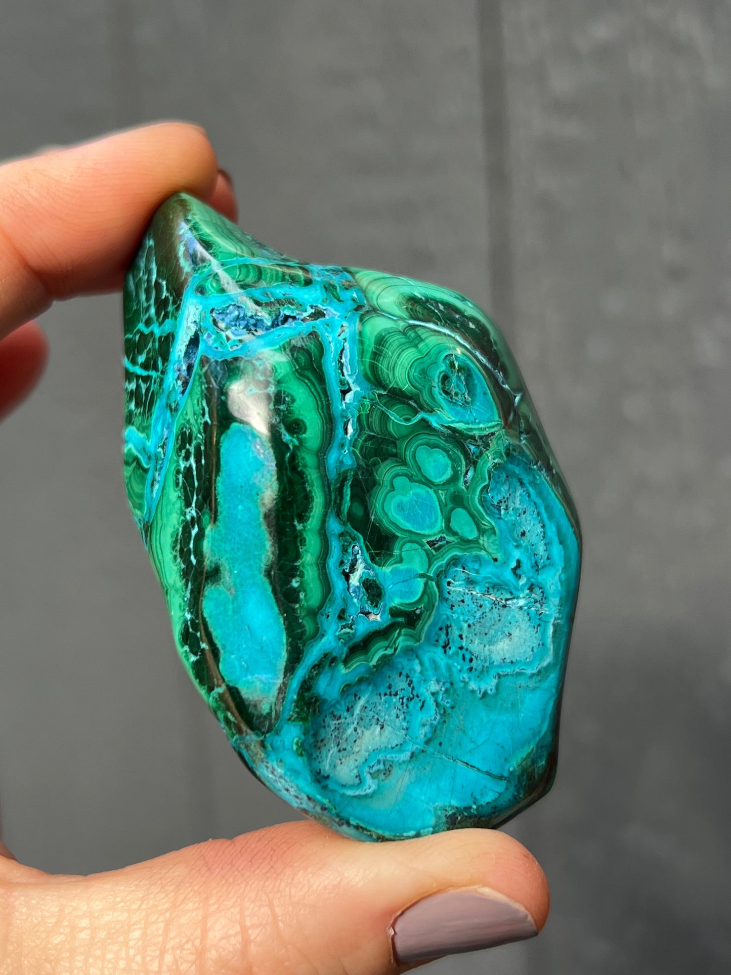 Malacolla Polished Stone, Malachite, Chrysocolla