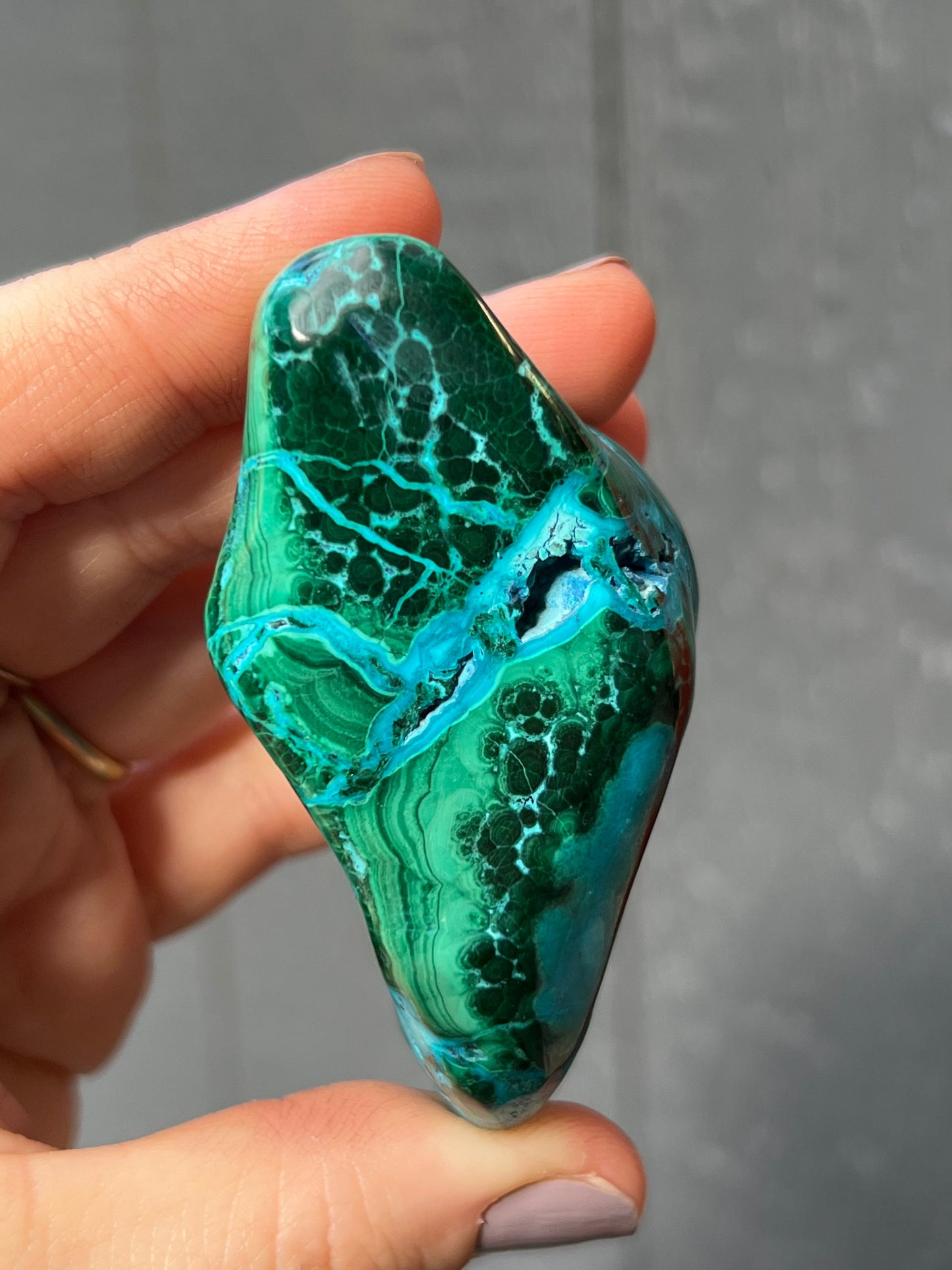 Malacolla Polished Stone, Malachite, Chrysocolla