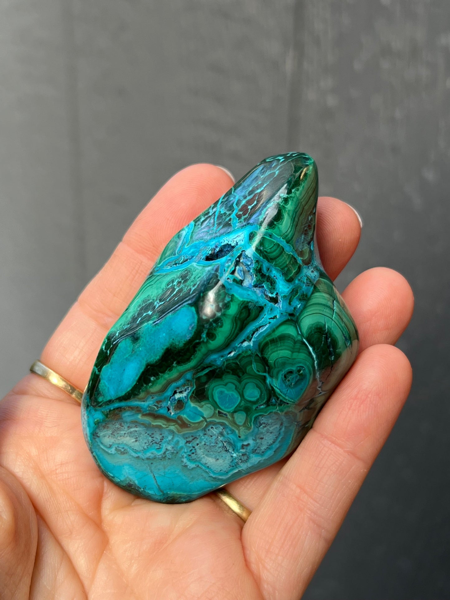 Malacolla Polished Stone, Malachite, Chrysocolla