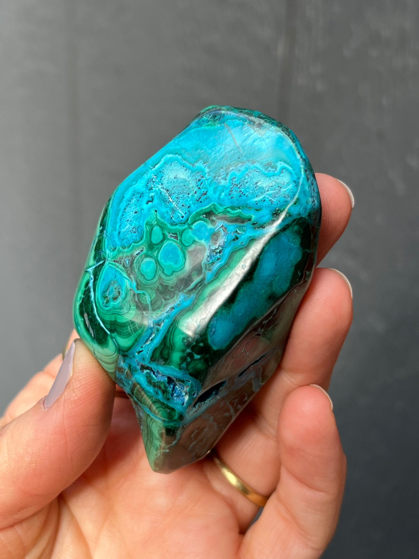 Malacolla Polished Stone, Malachite, Chrysocolla