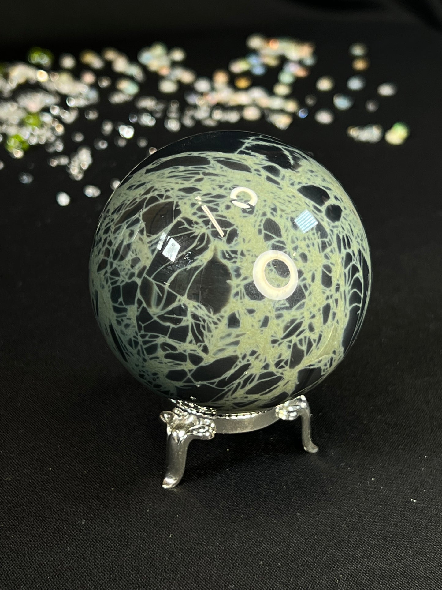 Spider Web Obsidian Sphere