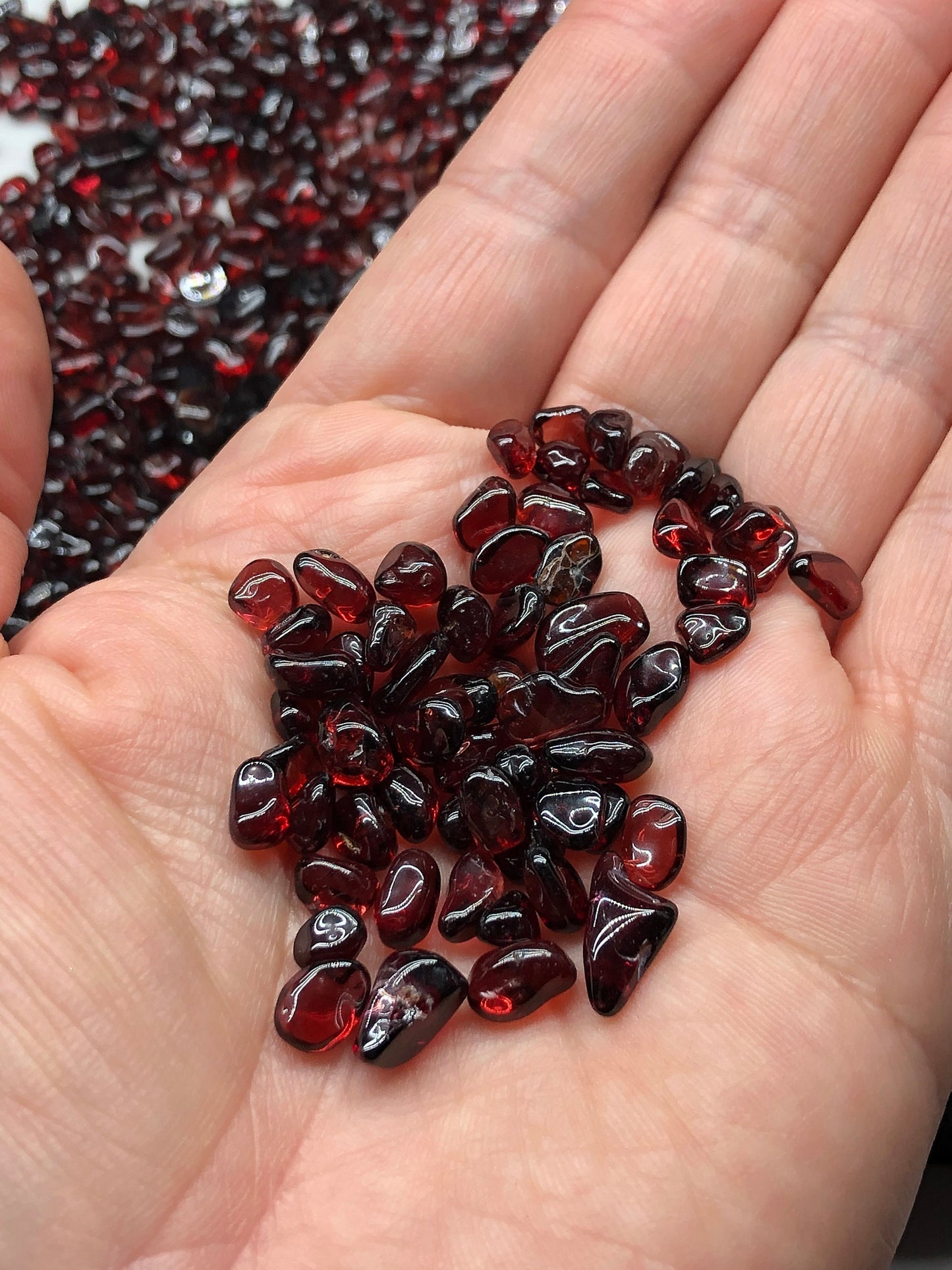 Garnet Tumbled Gemstones, Root Chakra, Vitality, Strength, Passion, Manifestation , Abundance