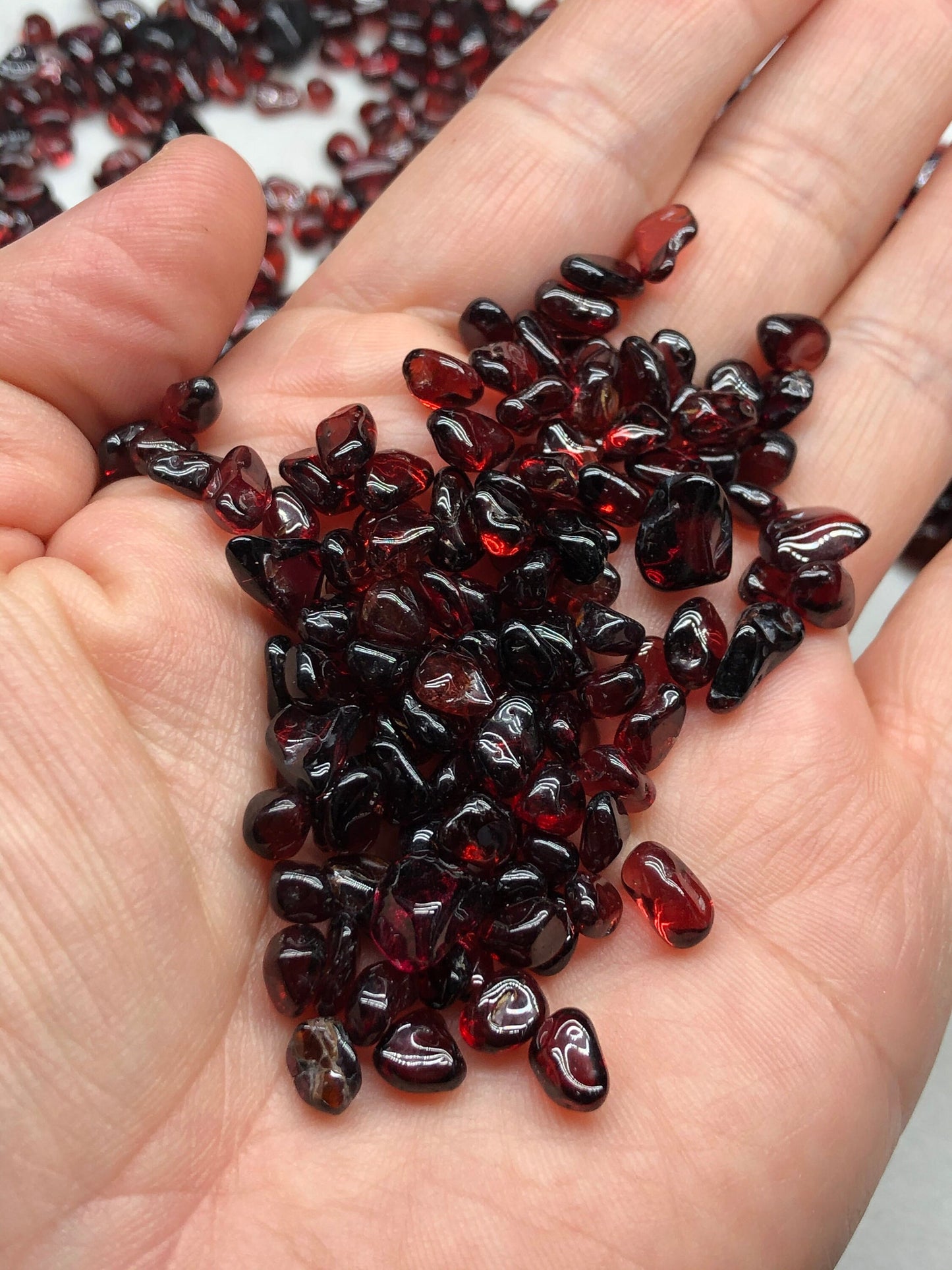 Garnet Tumbled Gemstones, Root Chakra, Vitality, Strength, Passion, Manifestation , Abundance