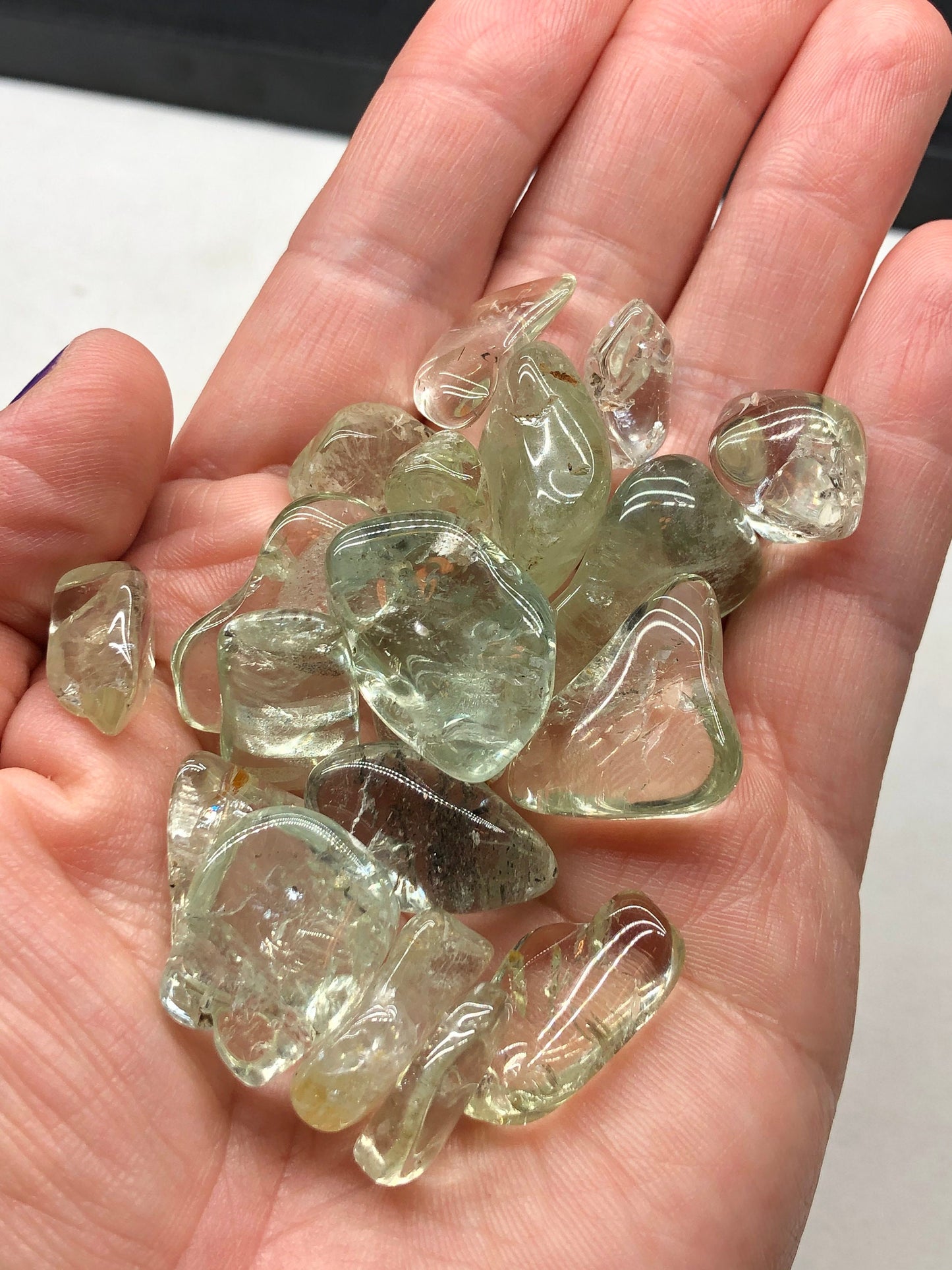 Green Beryl Tumbled Gemstones, Heart Chakra, Self Support, Self-healing and Love, Angel Guidance, Worthy