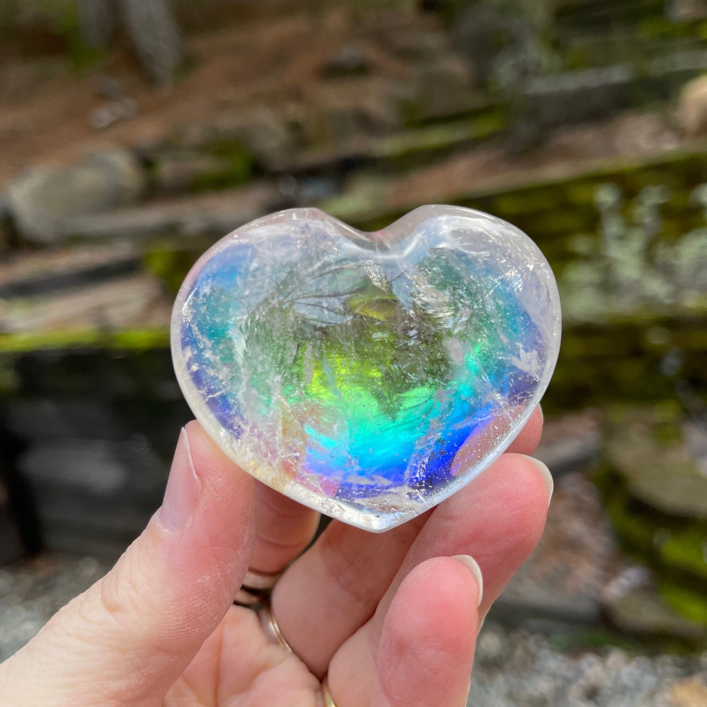 Angel Aura Quartz Puffy Heart