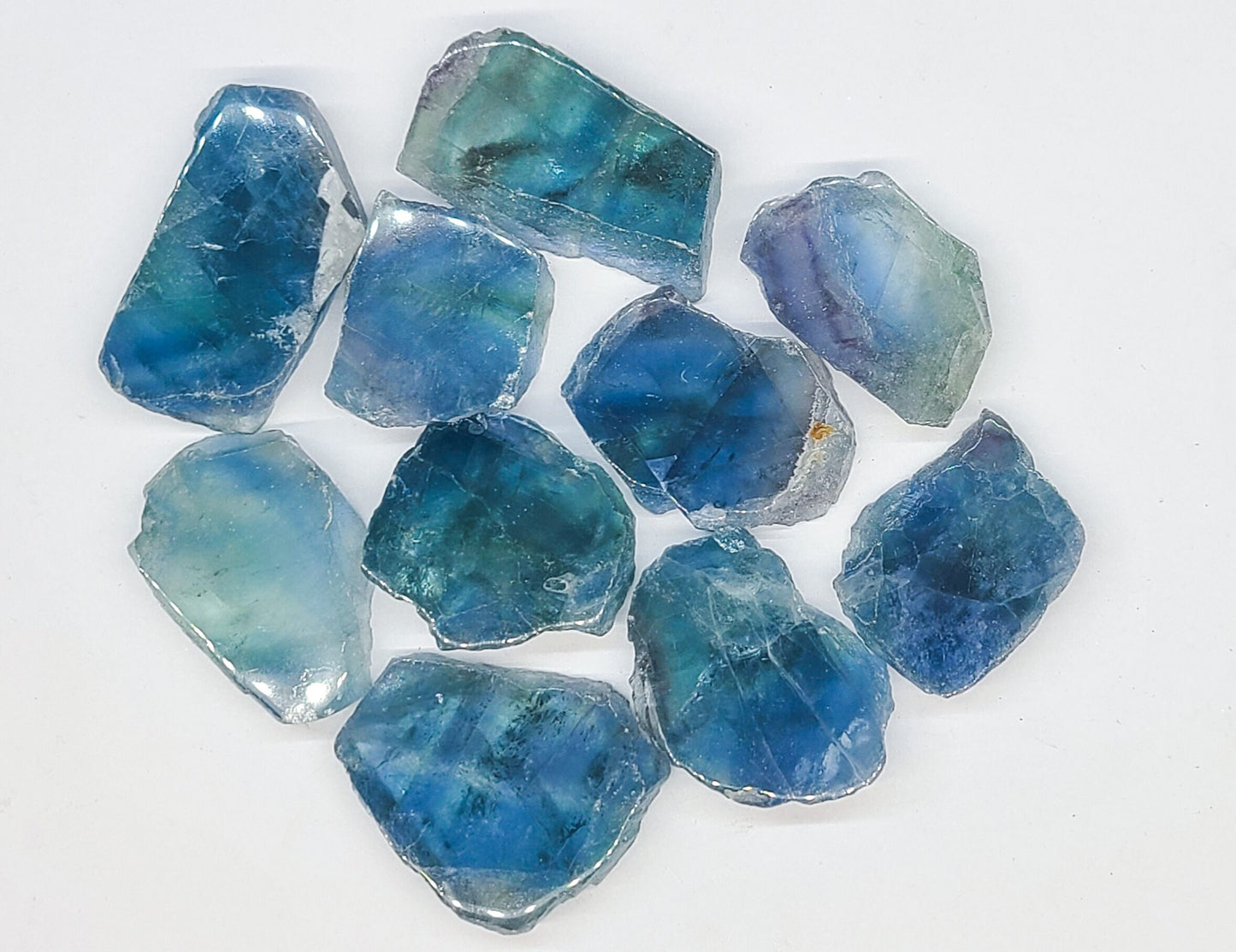 Blue Fluorite, Natural Edge Slab