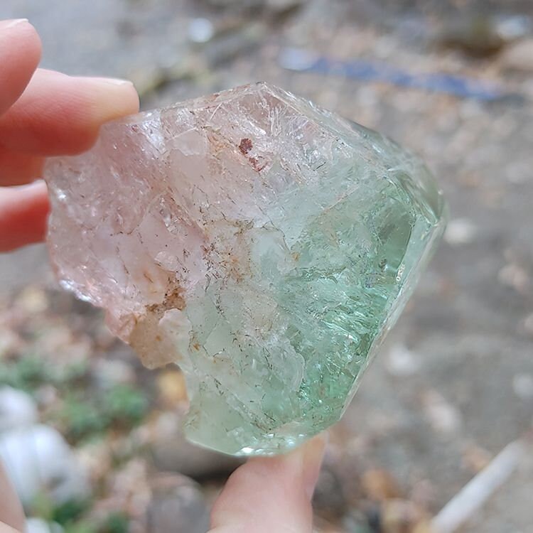 Bi-color Beryl Morganite & Aquamarine Crystal