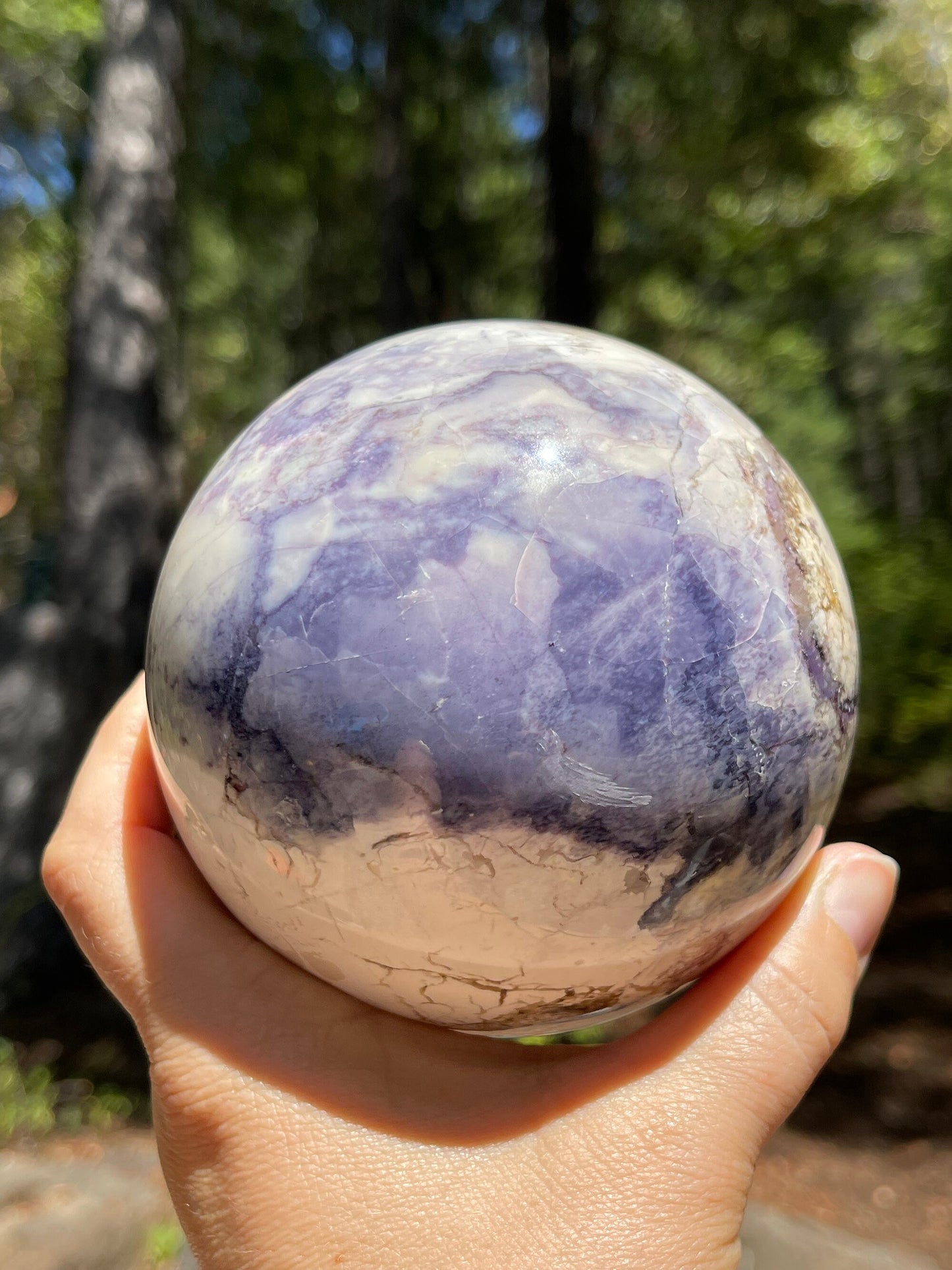 Bertrandite "Tiffany Stone" Sphere, Spor Mountain, Utah, Opalized Fluorite