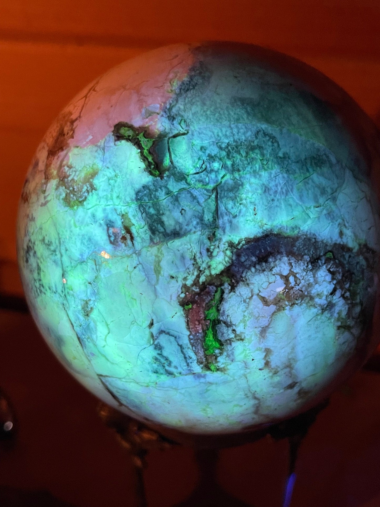 Bertrandite "Tiffany Stone" Sphere, Spor Mountain, Utah, Opalized Fluorite