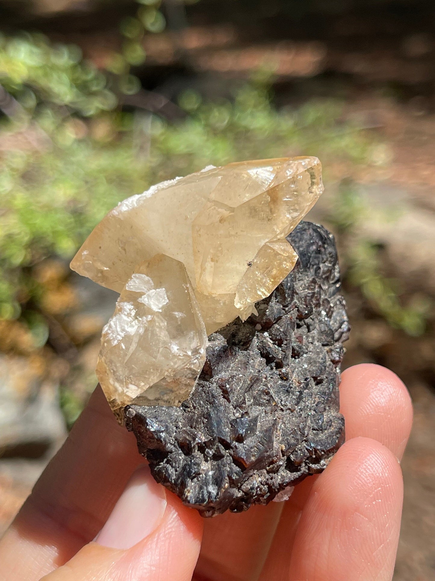 Elmwood Calcite on Sphalerite, Elmwood Mine, TN Crystal Master Healer Tools, Healing, Divination, Metaphysical, ELM1-0708