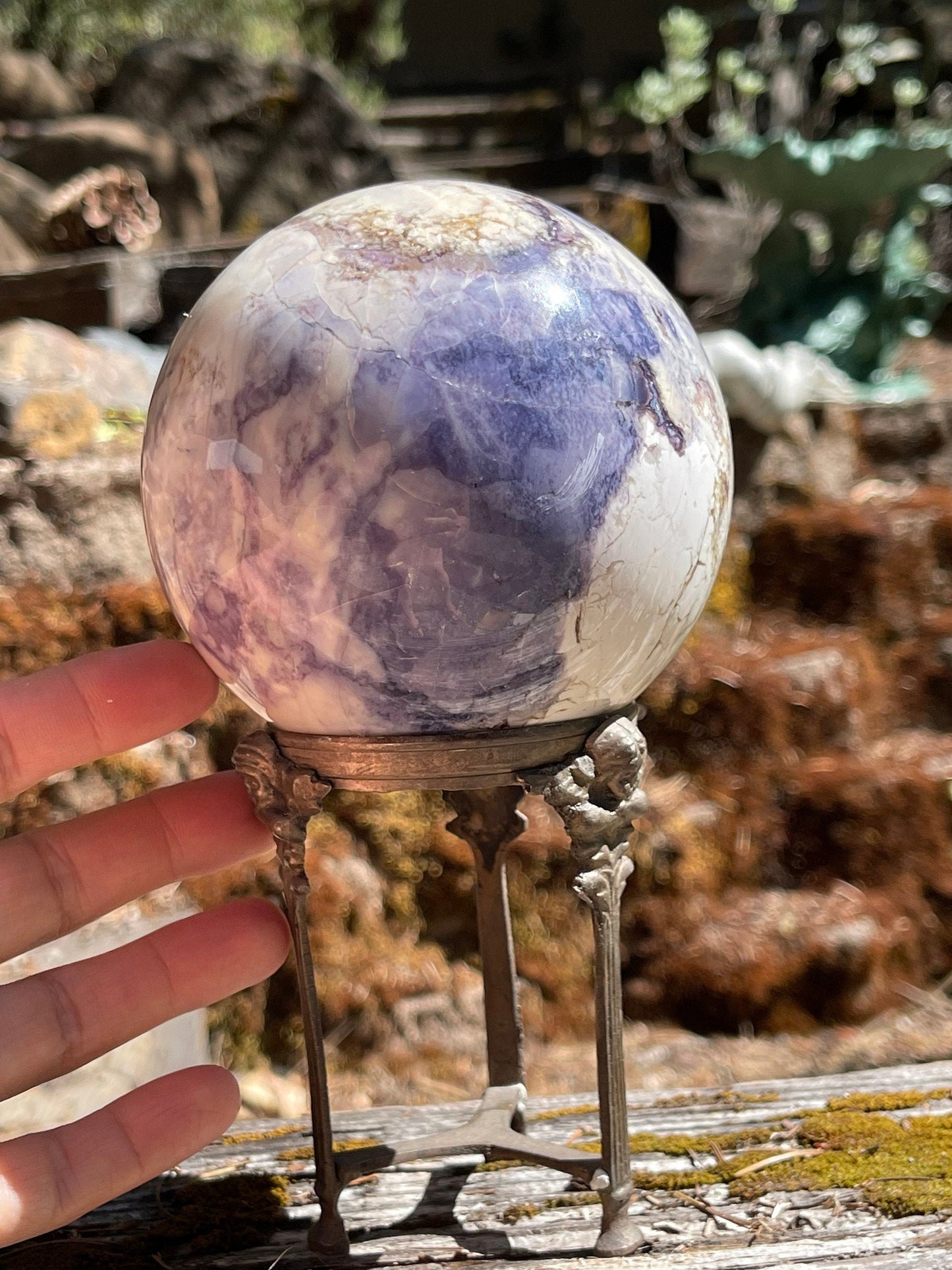 Bertrandite "Tiffany Stone" Sphere, Spor Mountain, Utah, Opalized Fluorite