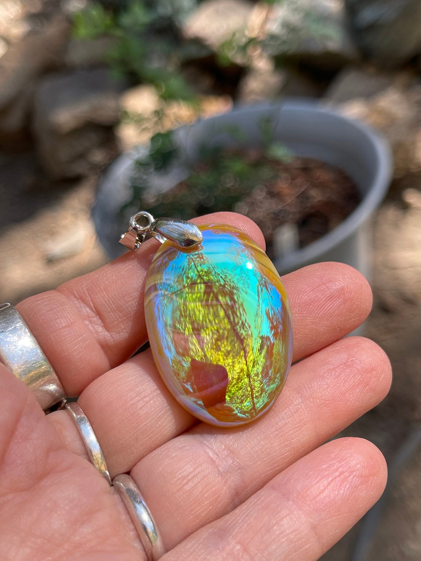 Angel Aura Agate Pendant