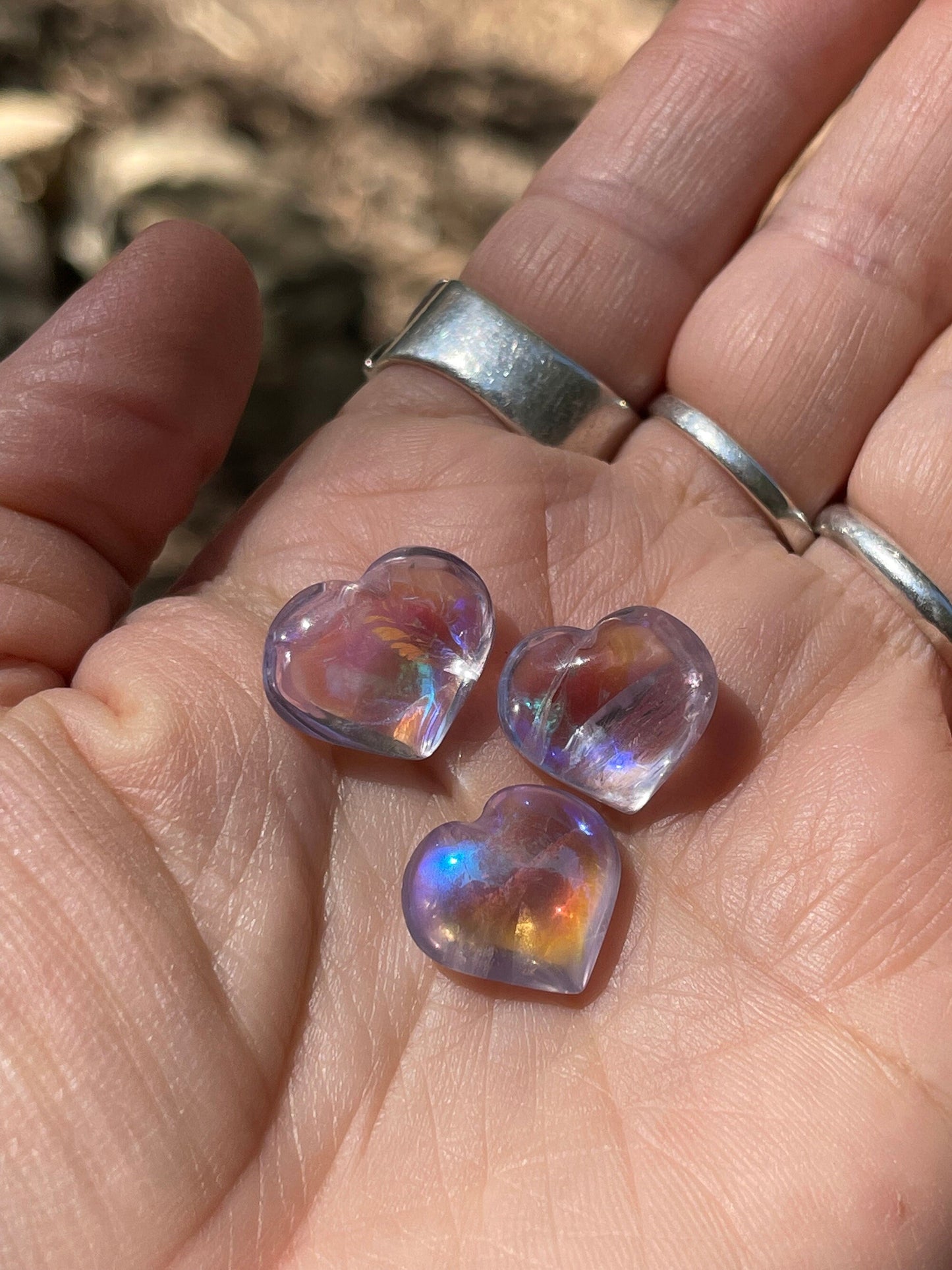 One Angel Aura Rose de France Amethyst Heart