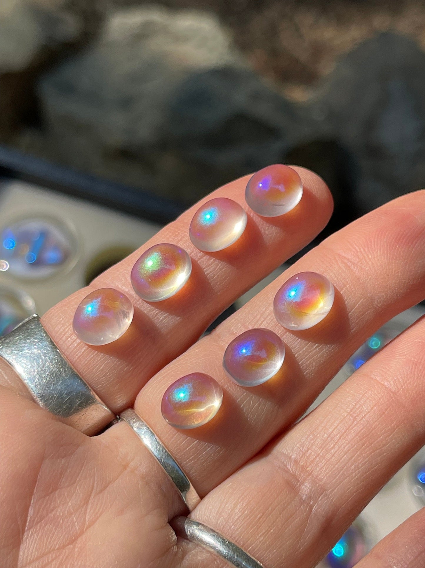 Angel Aura Rose Quartz Dome Cabochons
