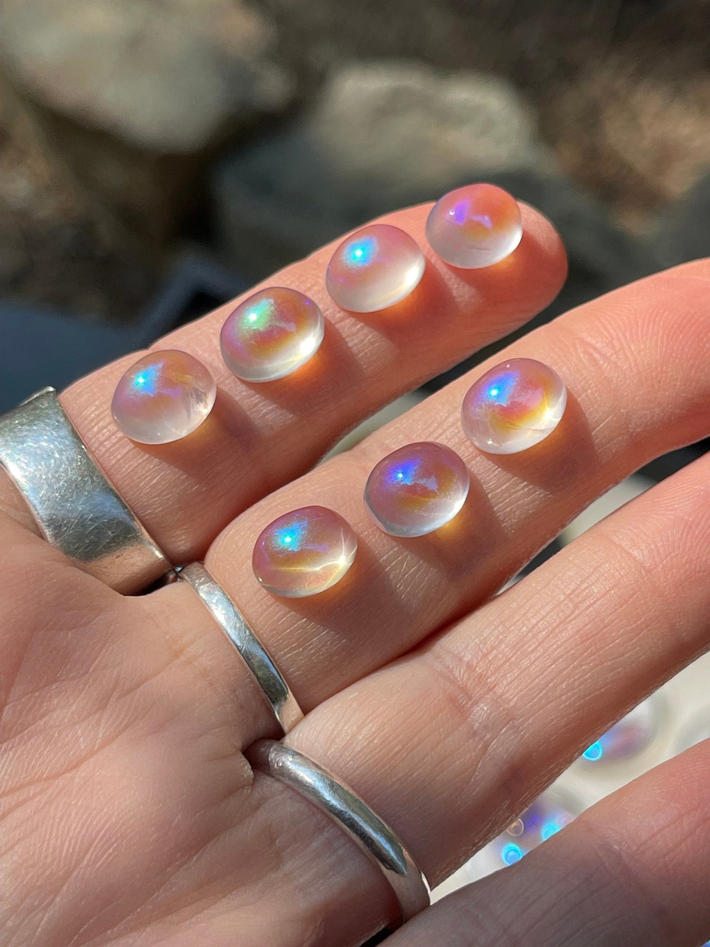 Angel Aura Rose Quartz Dome Cabochons