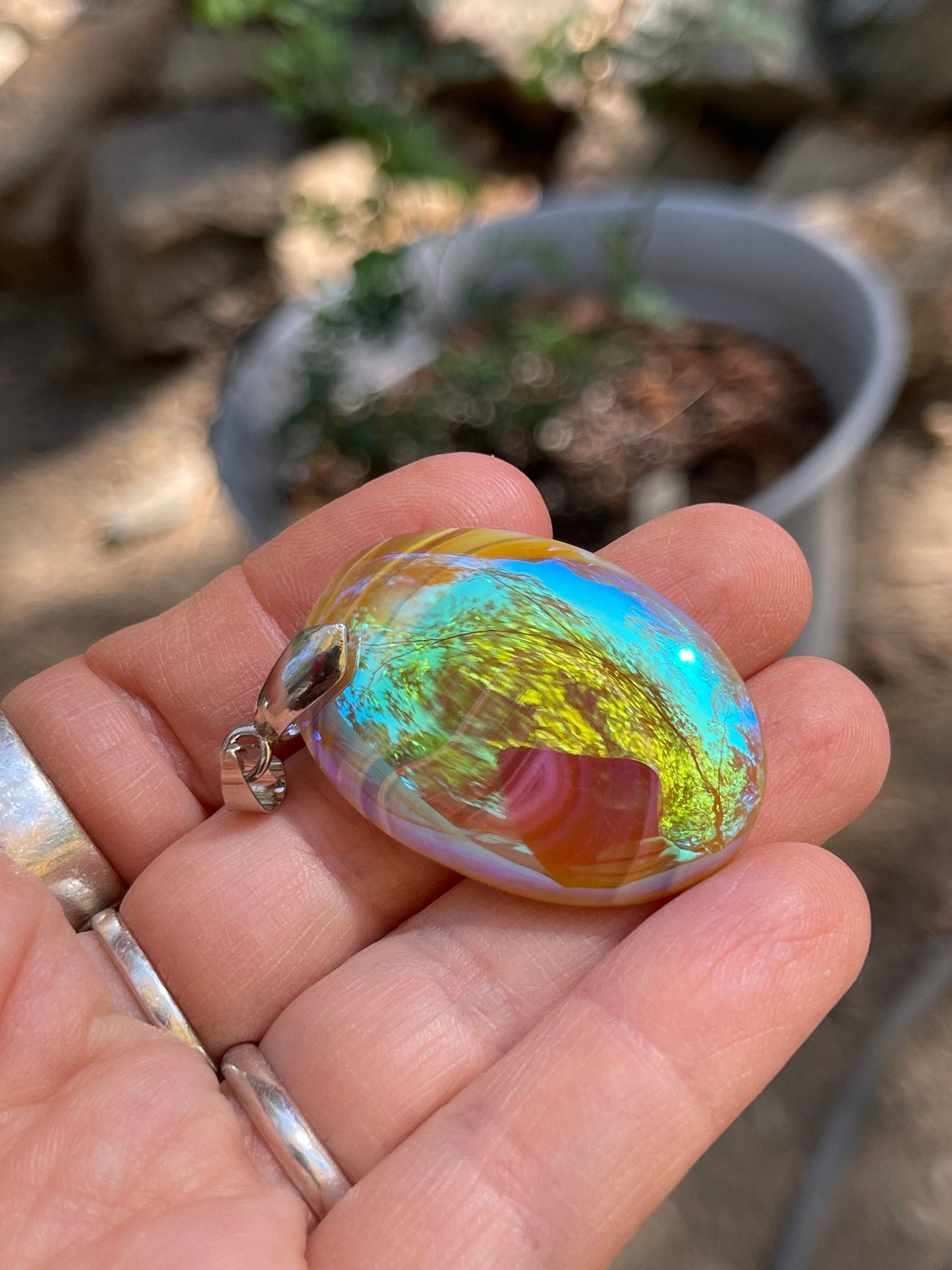 Angel Aura Agate Pendant