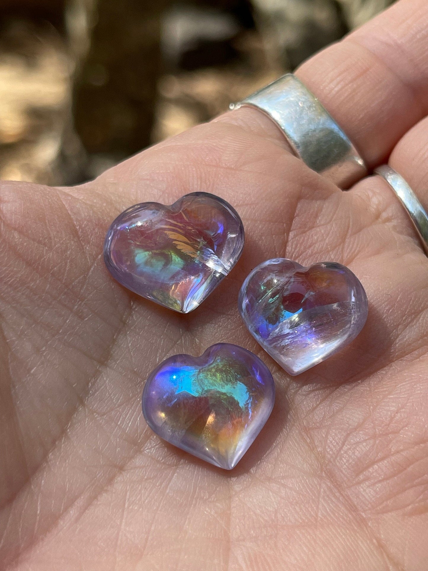 One Angel Aura Rose de France Amethyst Heart