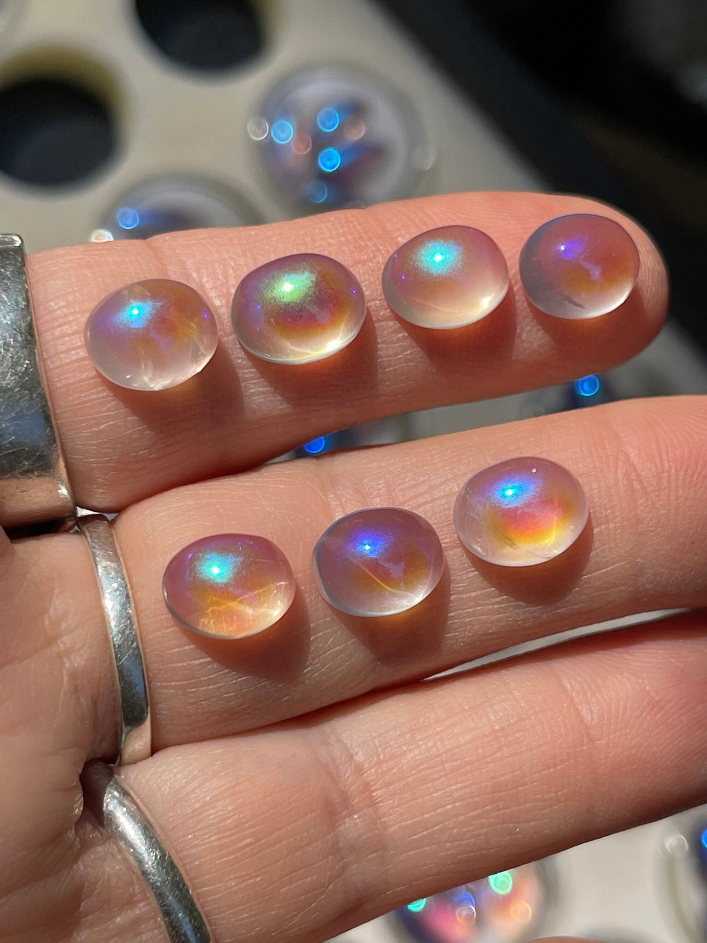 Angel Aura Rose Quartz Dome Cabochons