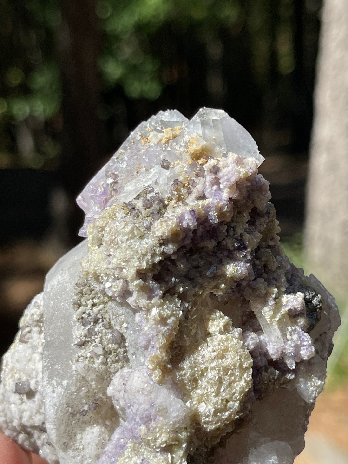 Scheelite, Lepidolite Phantom Fluorite & Quartz, Yaogangxian Minerals, Rare Minerals, Heart, Crown Chakra, Metaphysical Crystals, Q6-1001