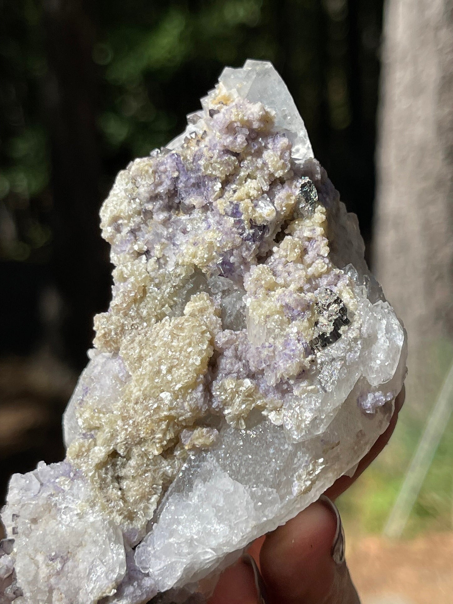 Scheelite, Lepidolite Phantom Fluorite & Quartz, Yaogangxian Minerals, Rare Minerals, Heart, Crown Chakra, Metaphysical Crystals, Q6-1001