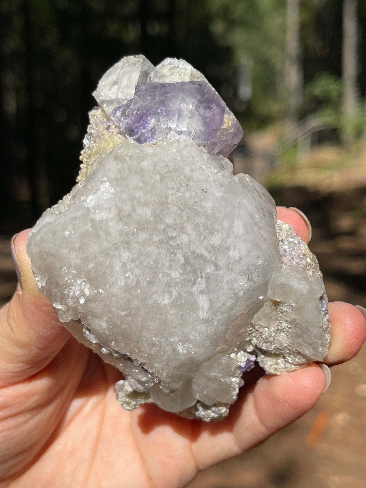 Scheelite, Lepidolite Phantom Fluorite & Quartz, Yaogangxian Minerals, Rare Minerals, Heart, Crown Chakra, Metaphysical Crystals, Q6-1001