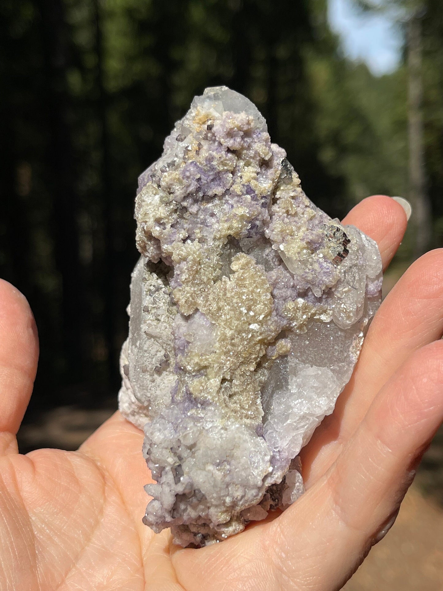 Scheelite, Lepidolite Phantom Fluorite & Quartz, Yaogangxian Minerals, Rare Minerals, Heart, Crown Chakra, Metaphysical Crystals, Q6-1001