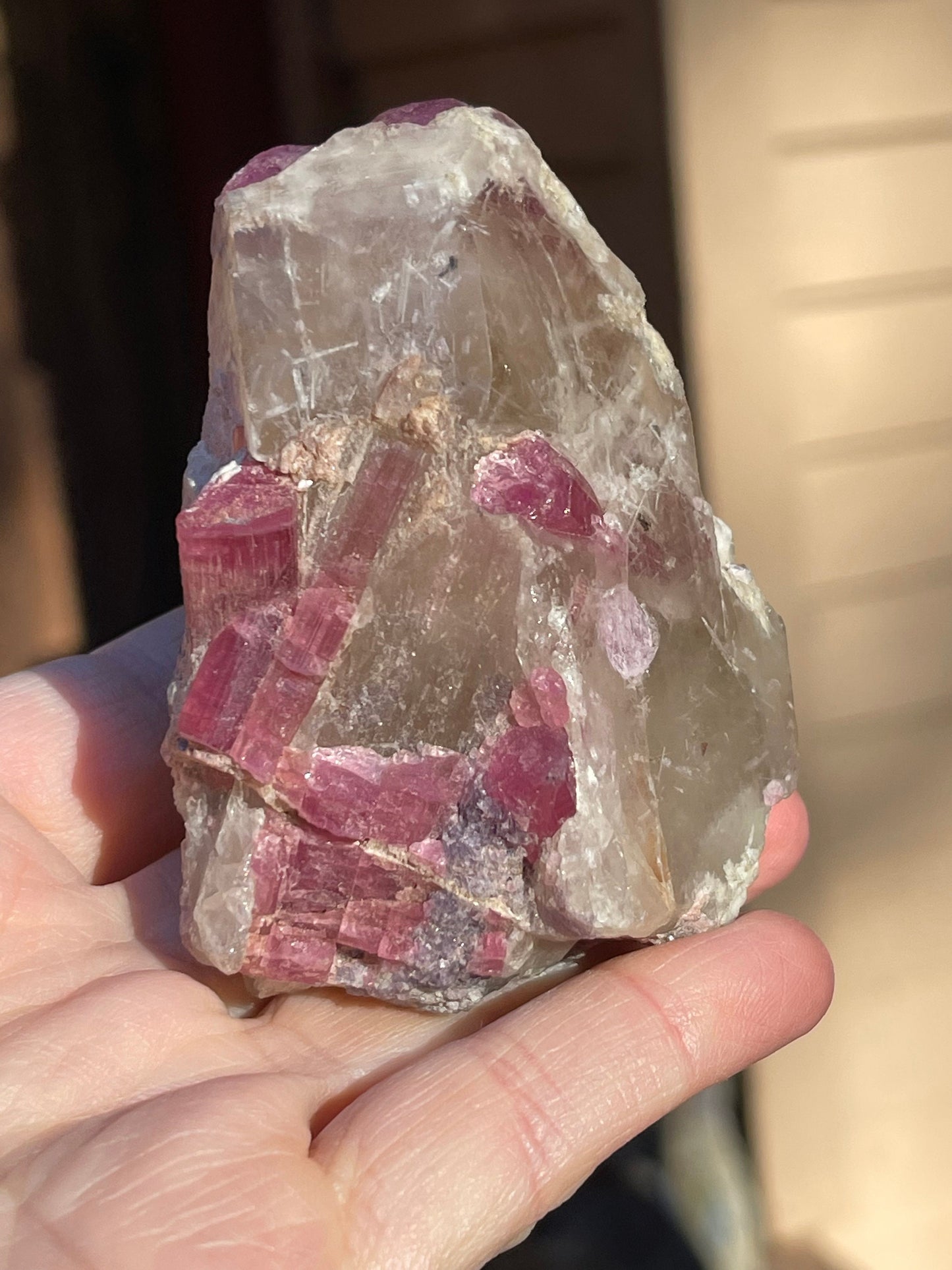 Stewart Mine Pink Tourmaline, Lepidolite, Smoky Quartz, Heart Chakra, Self Love, Heart, Empathy, Emotional Healing, PTSM-0116