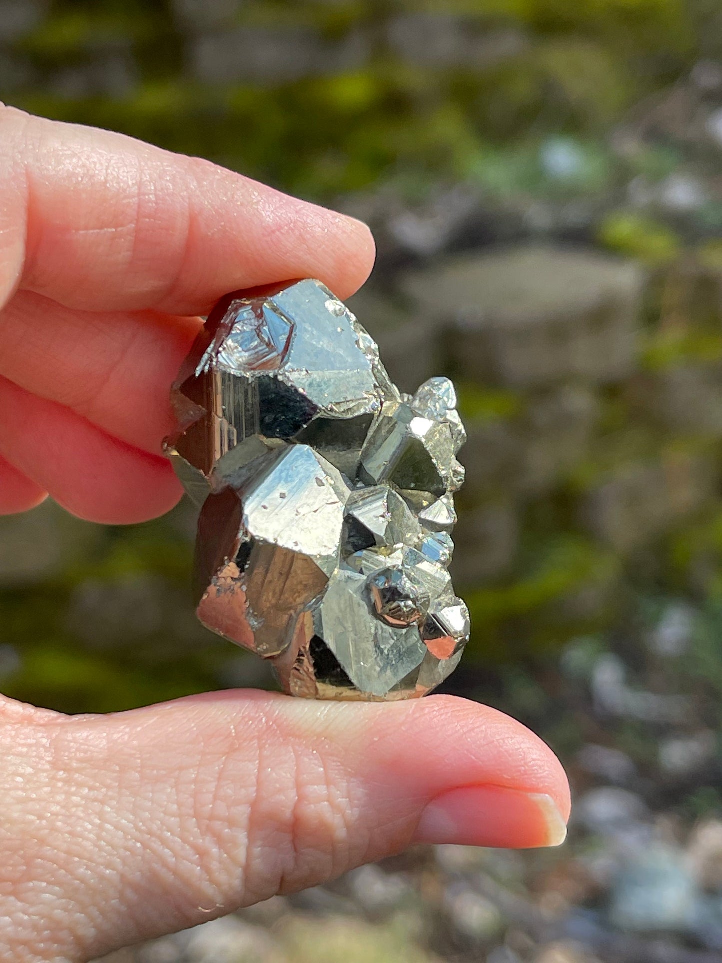 Pyrite Crystal, Peru, Pocket Stone, Prosperity, Success, Solar Plexus PY1-0223