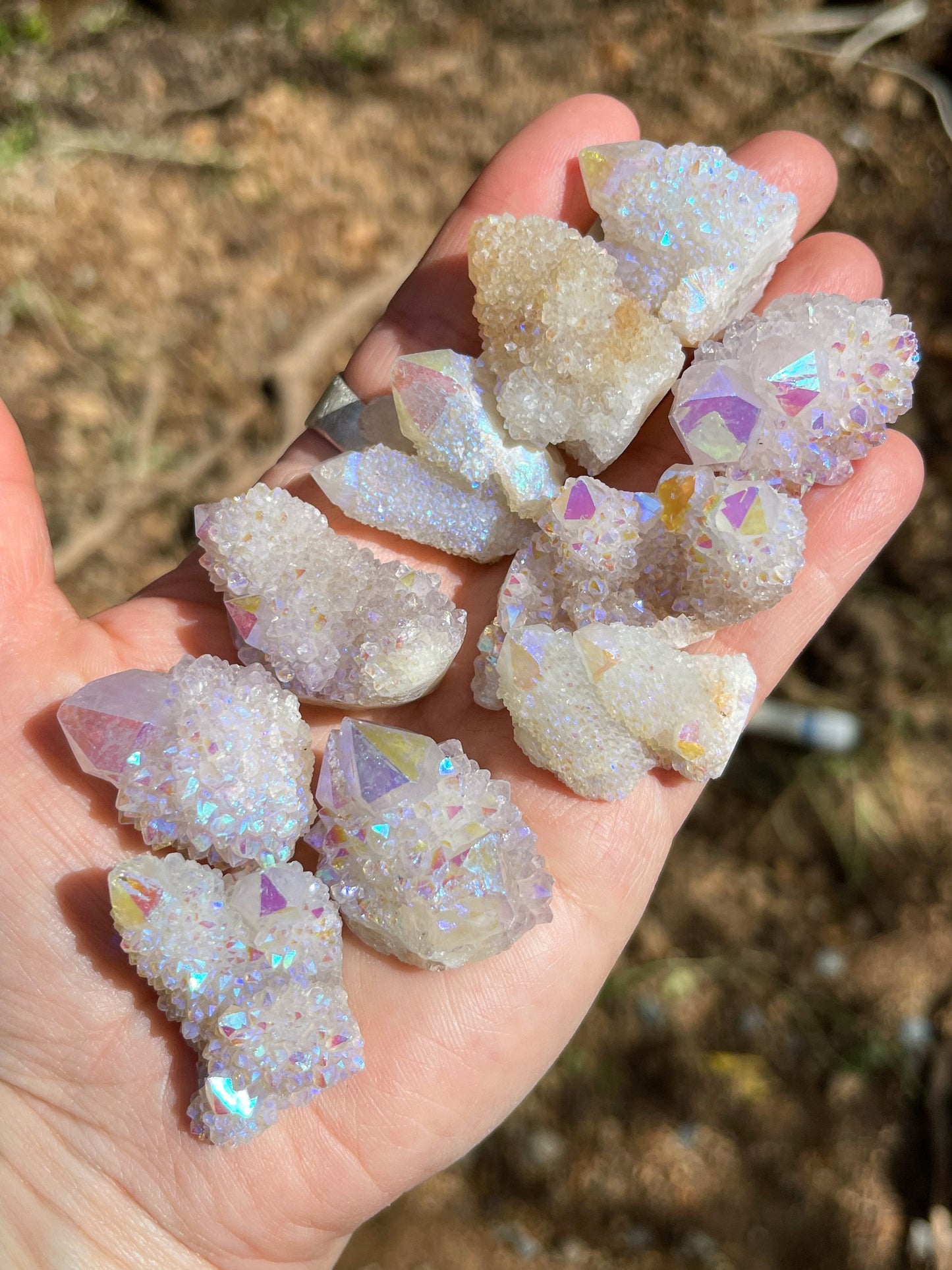 One Angel Aura White Magic Spirit Quartz, White Light Energy, Cactus Quartz, Healing Crystals, SQA-S-0502