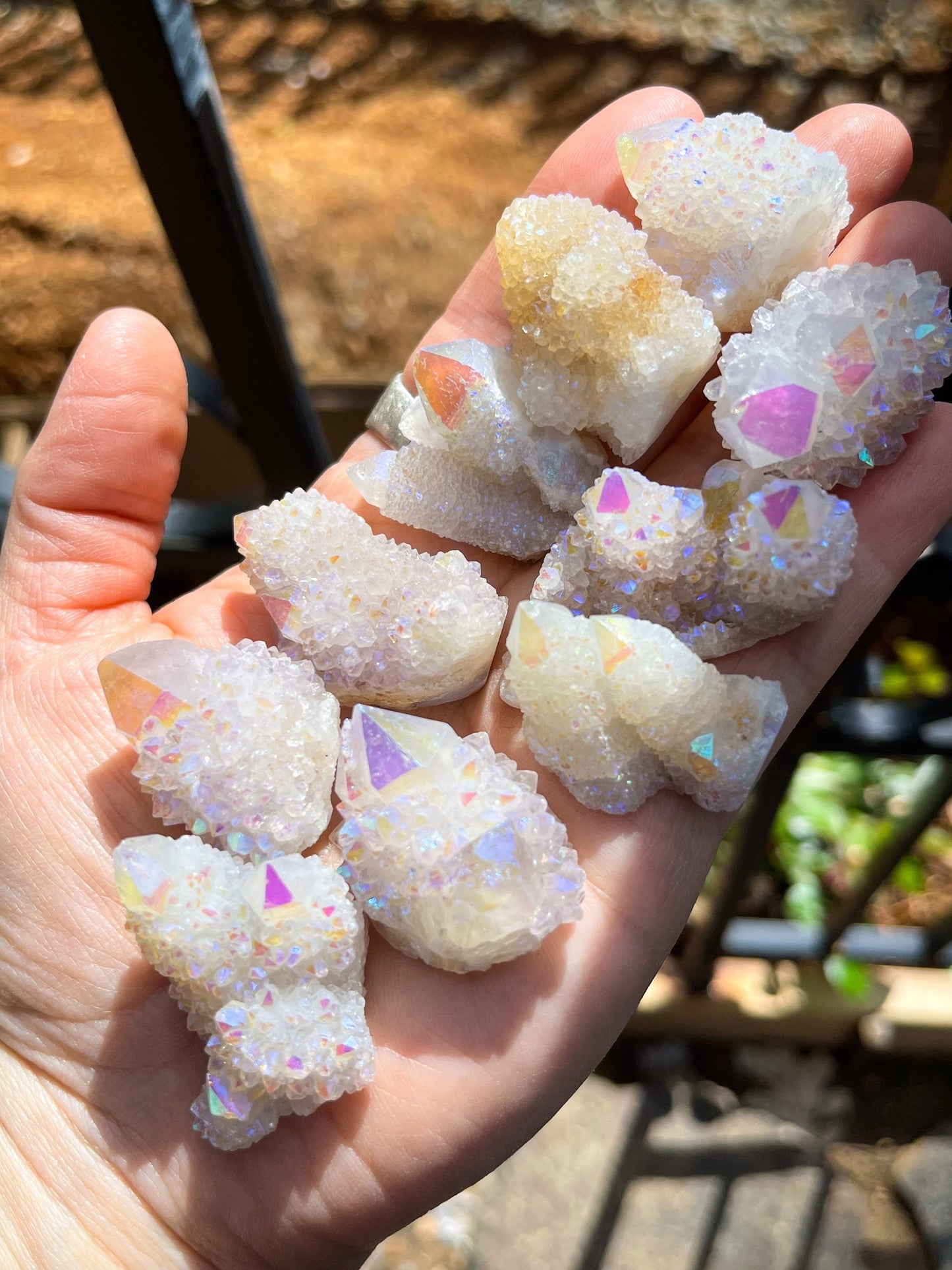 One Angel Aura White Magic Spirit Quartz, White Light Energy, Cactus Quartz, Healing Crystals, SQA-S-0502