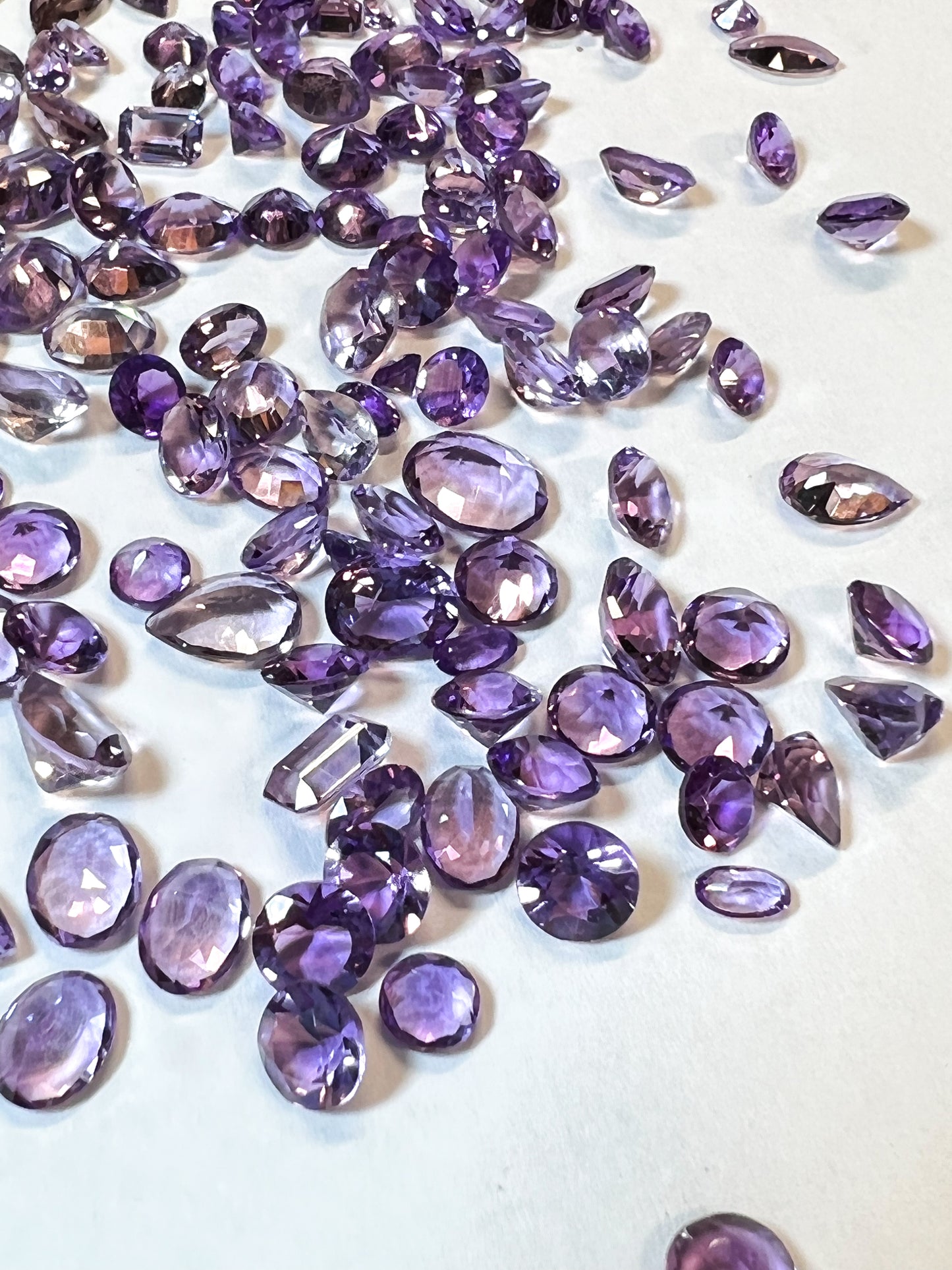 7 Amethyst Faceted Gemstones
