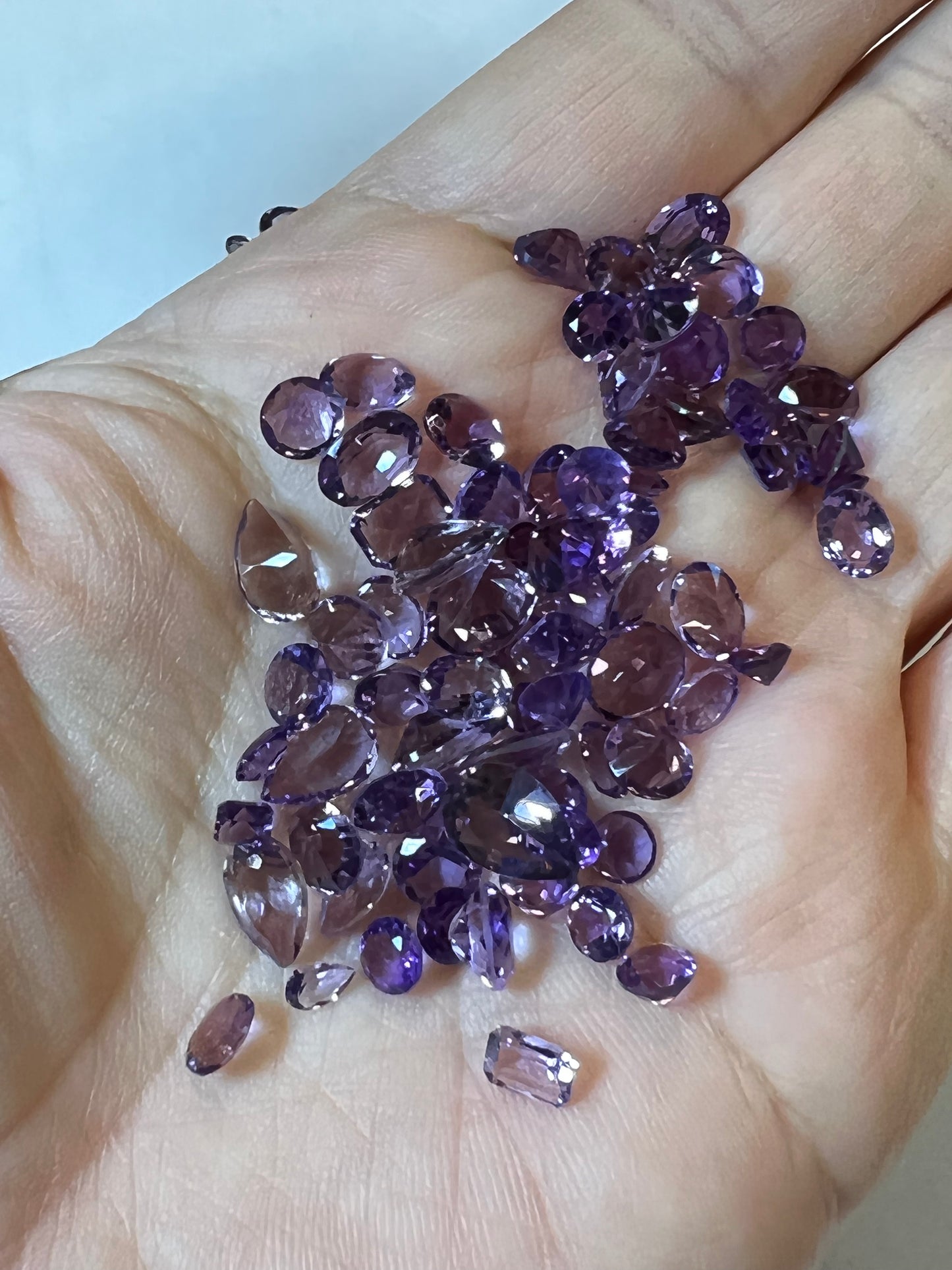 7 Amethyst Faceted Gemstones