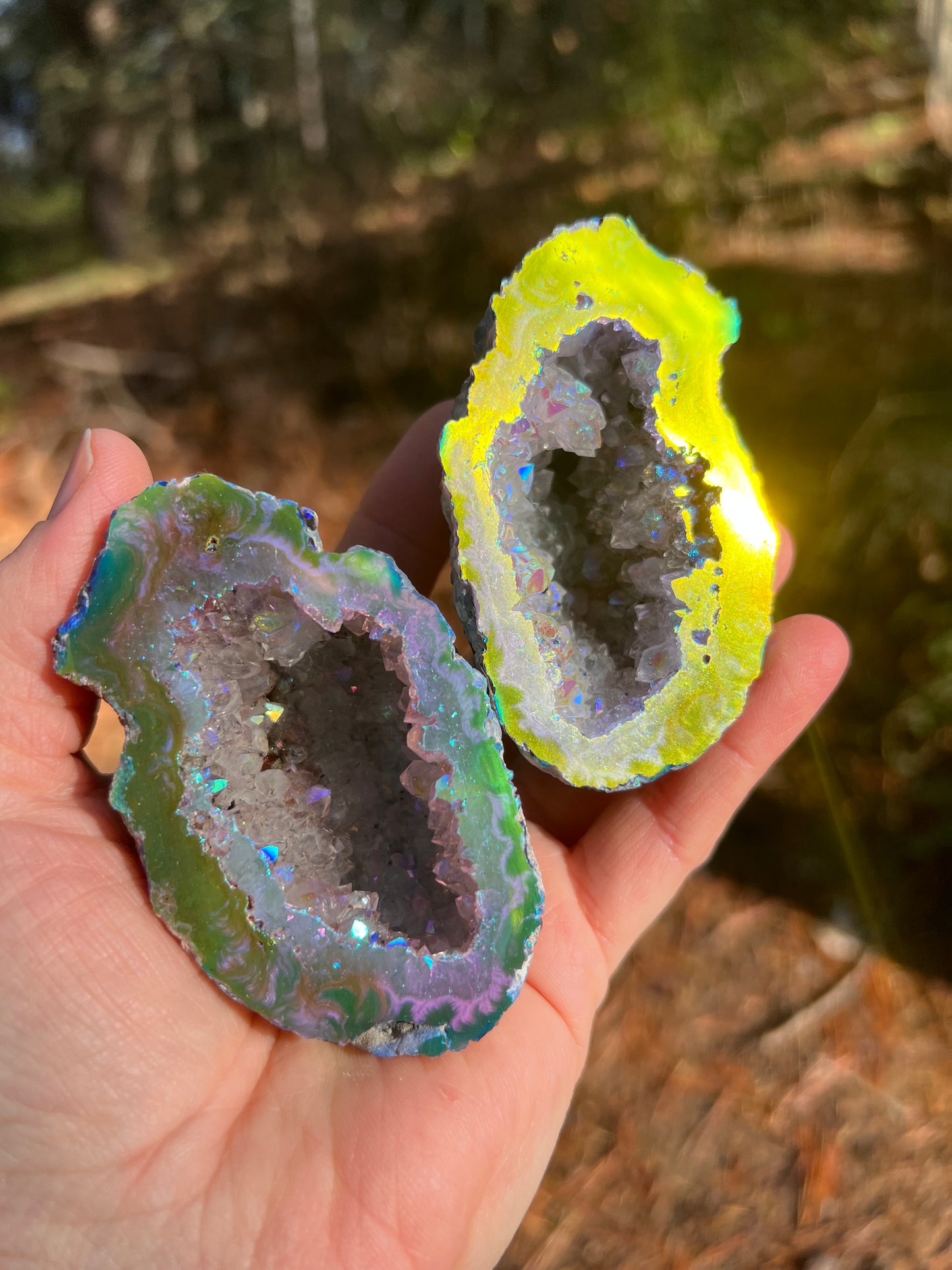 Angel Aura Oco Geodes, Matching Pair