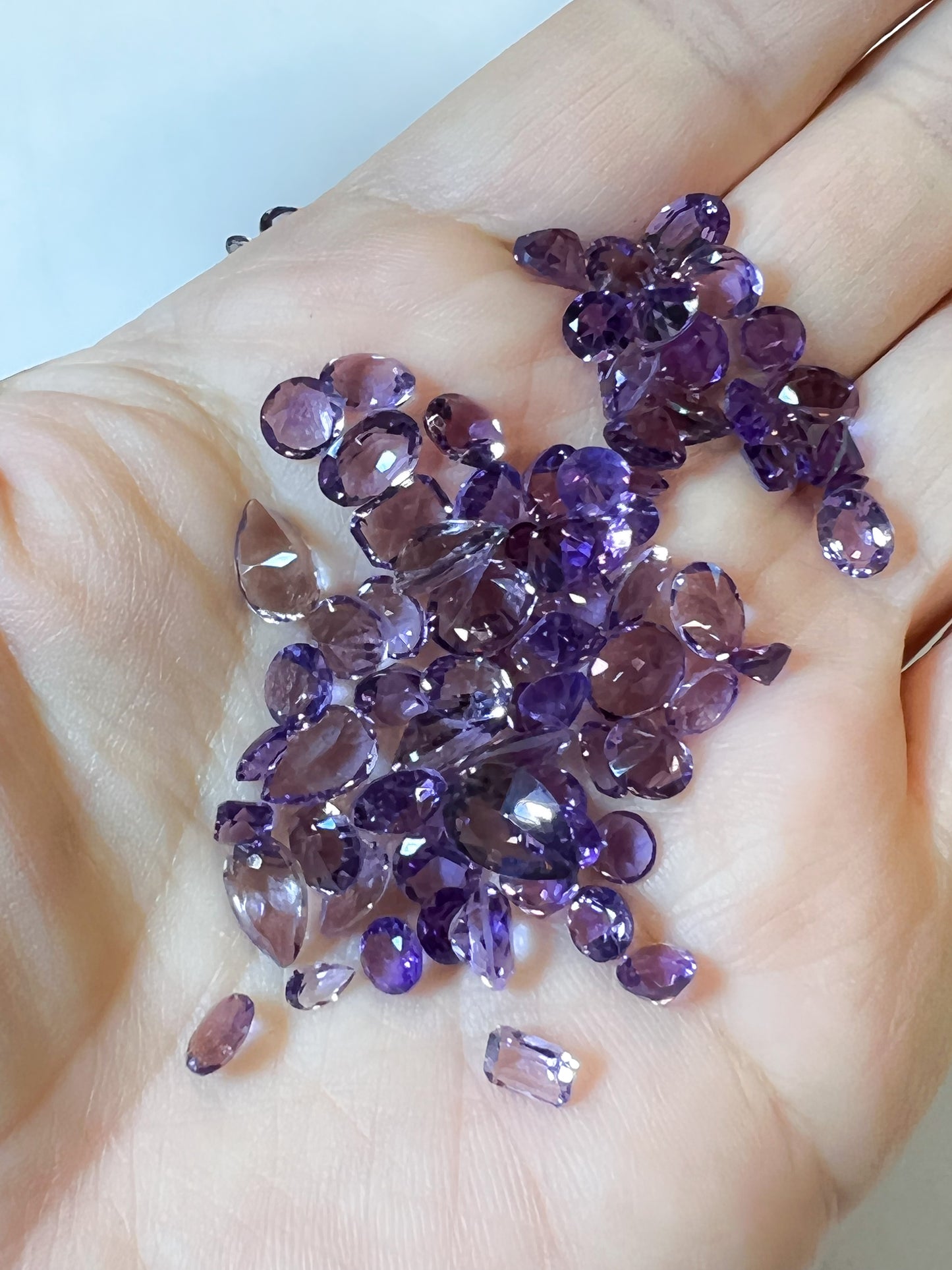 7 Amethyst Faceted Gemstones