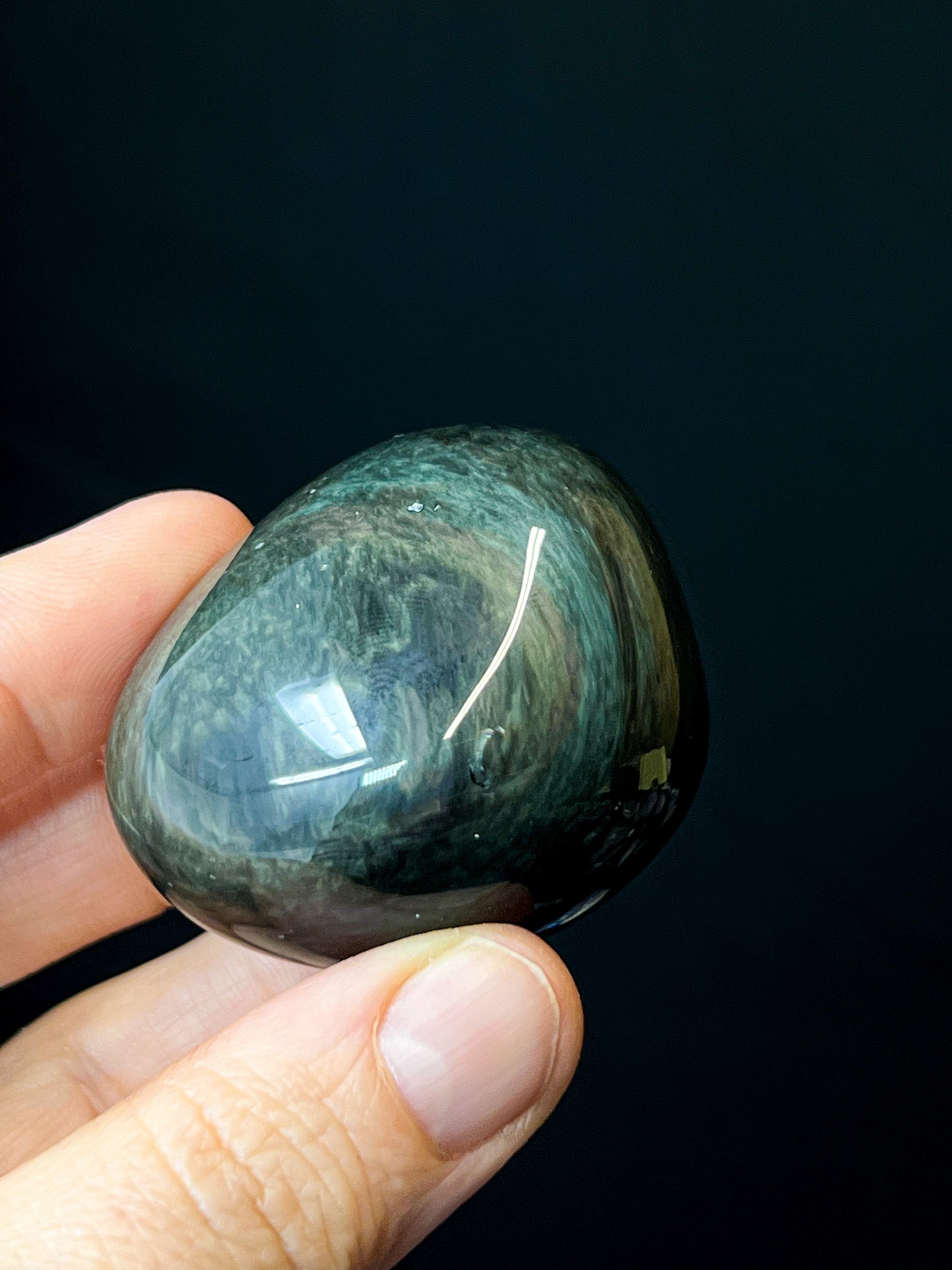 Velvet Rainbow Obsidian Palm Stone