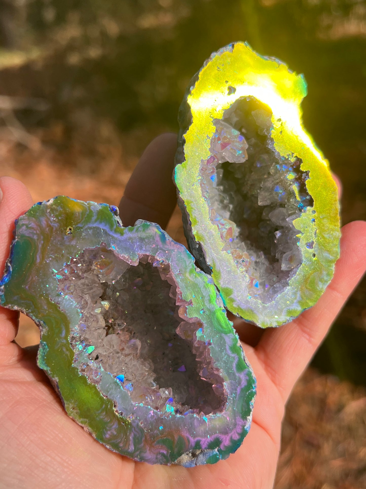 Angel Aura Oco Geodes, Matching Pair
