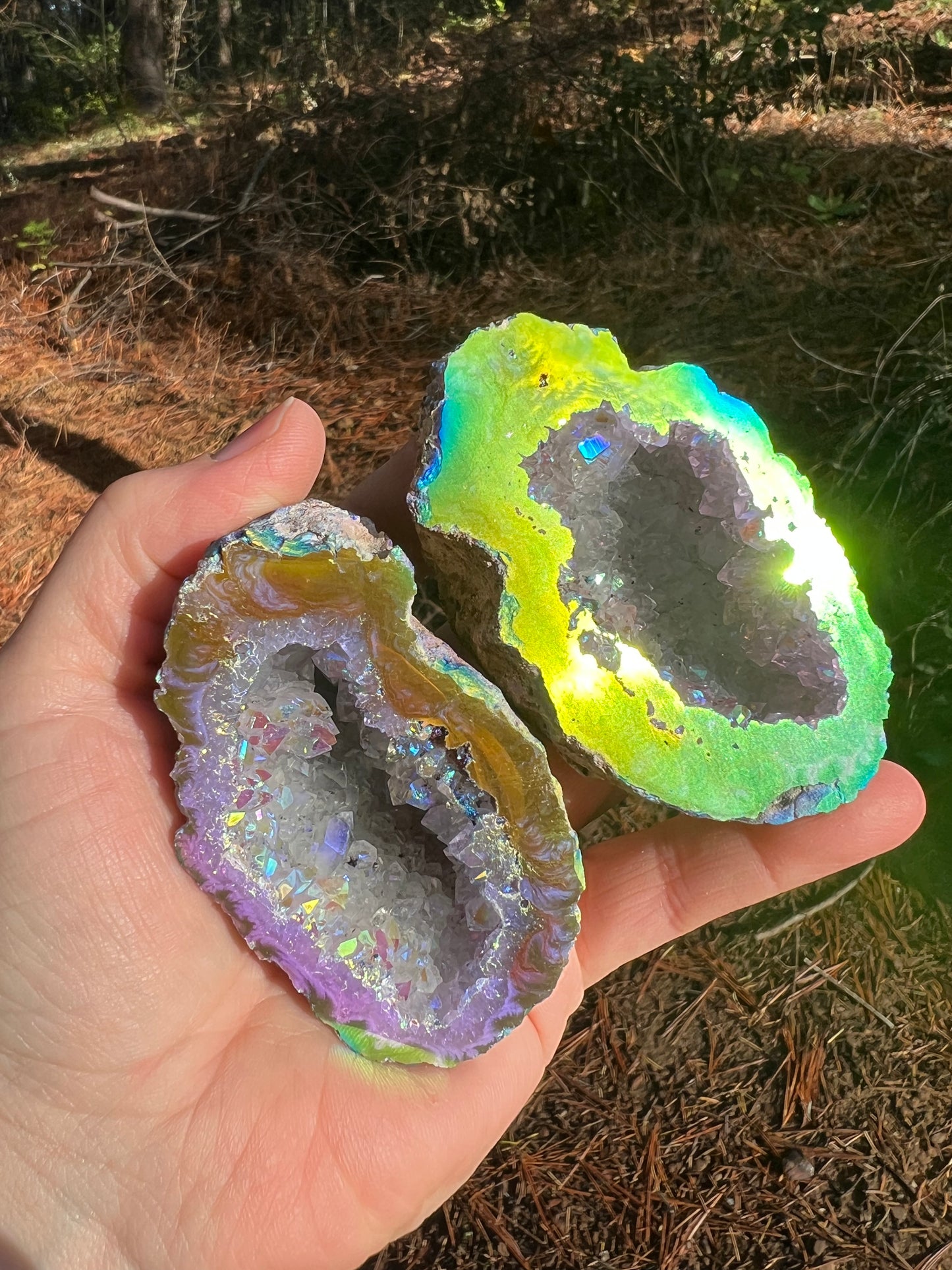 Angel Aura Oco Geodes, Matching Pair