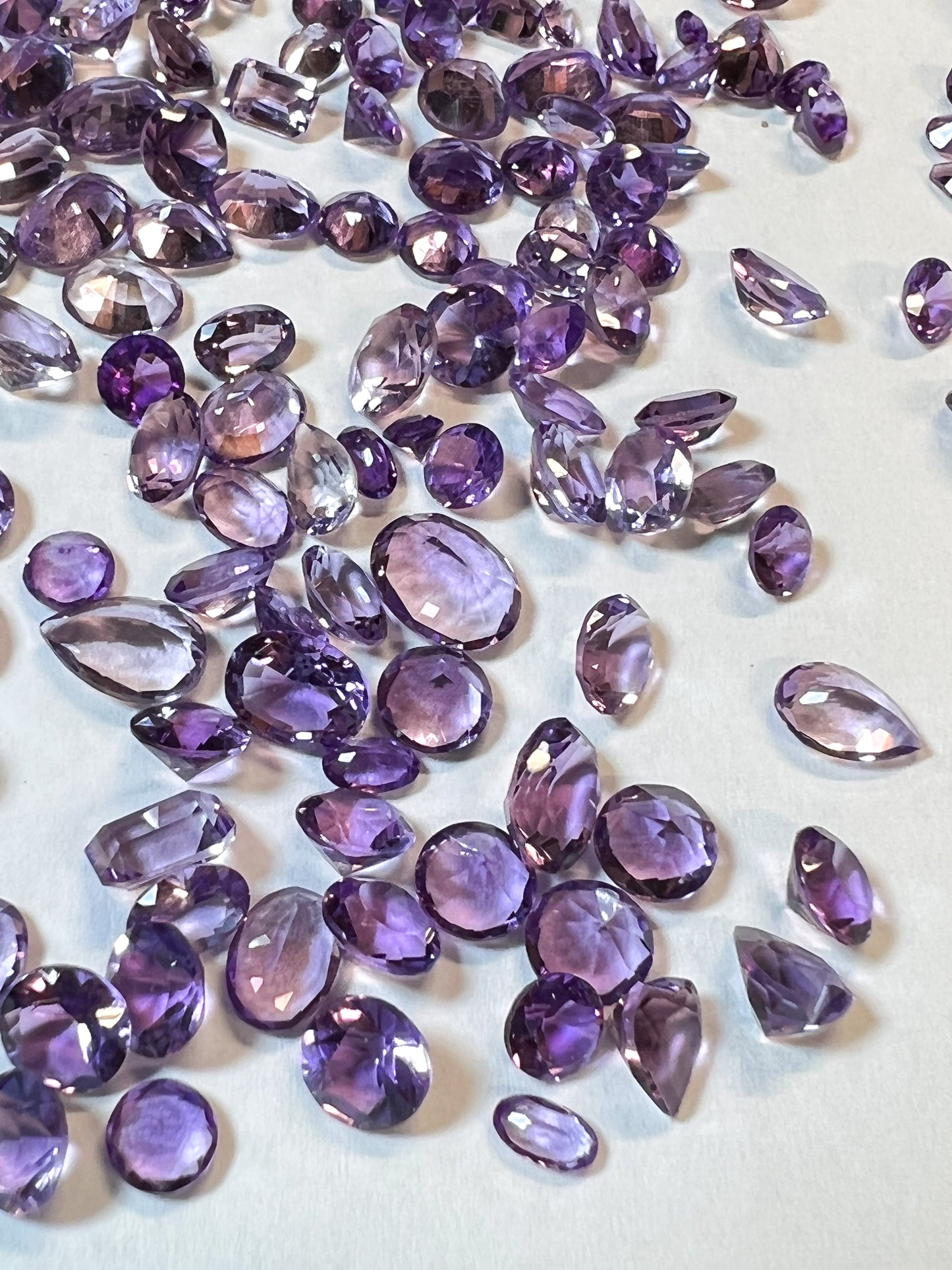 7 Amethyst Faceted Gemstones