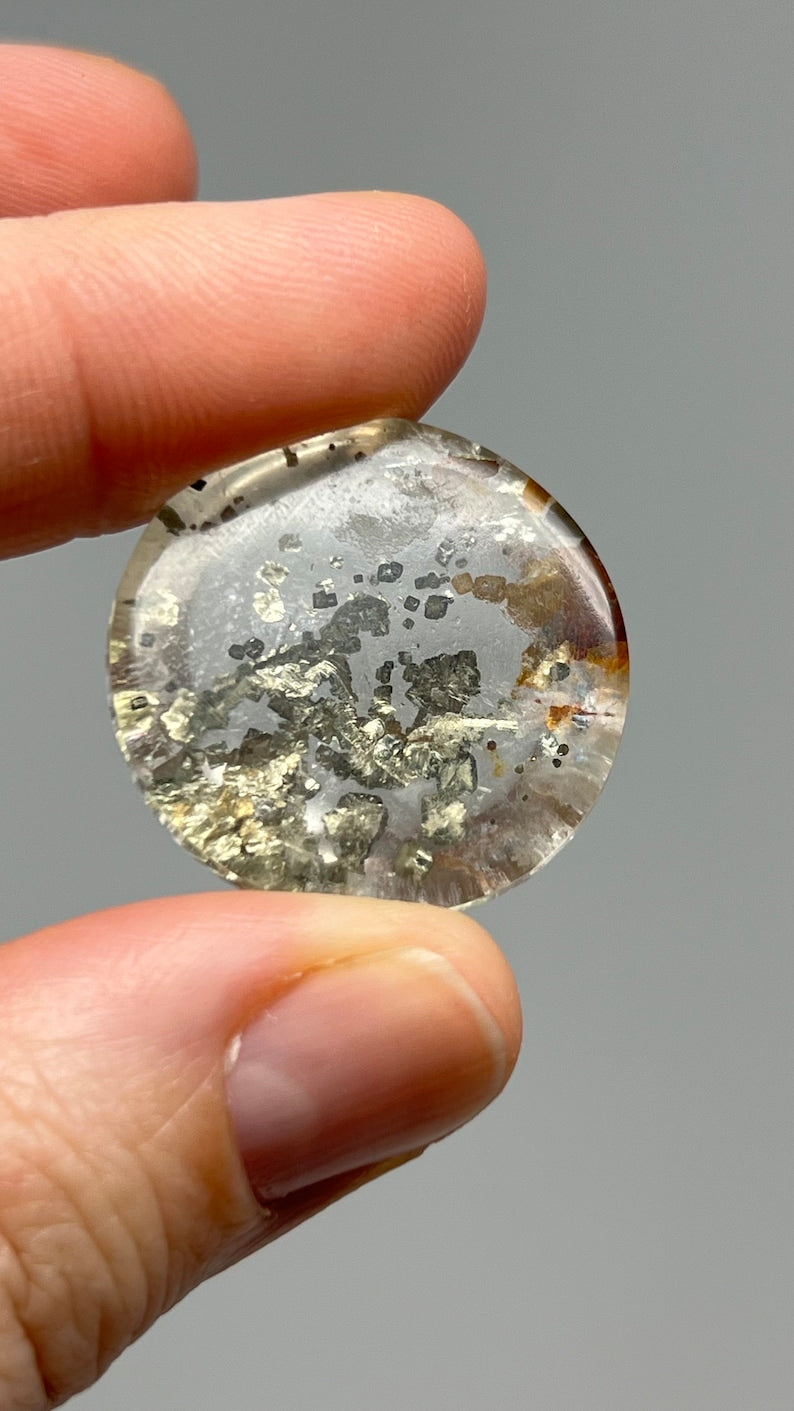 Pyrite in Quartz Gem, 14g Brazil