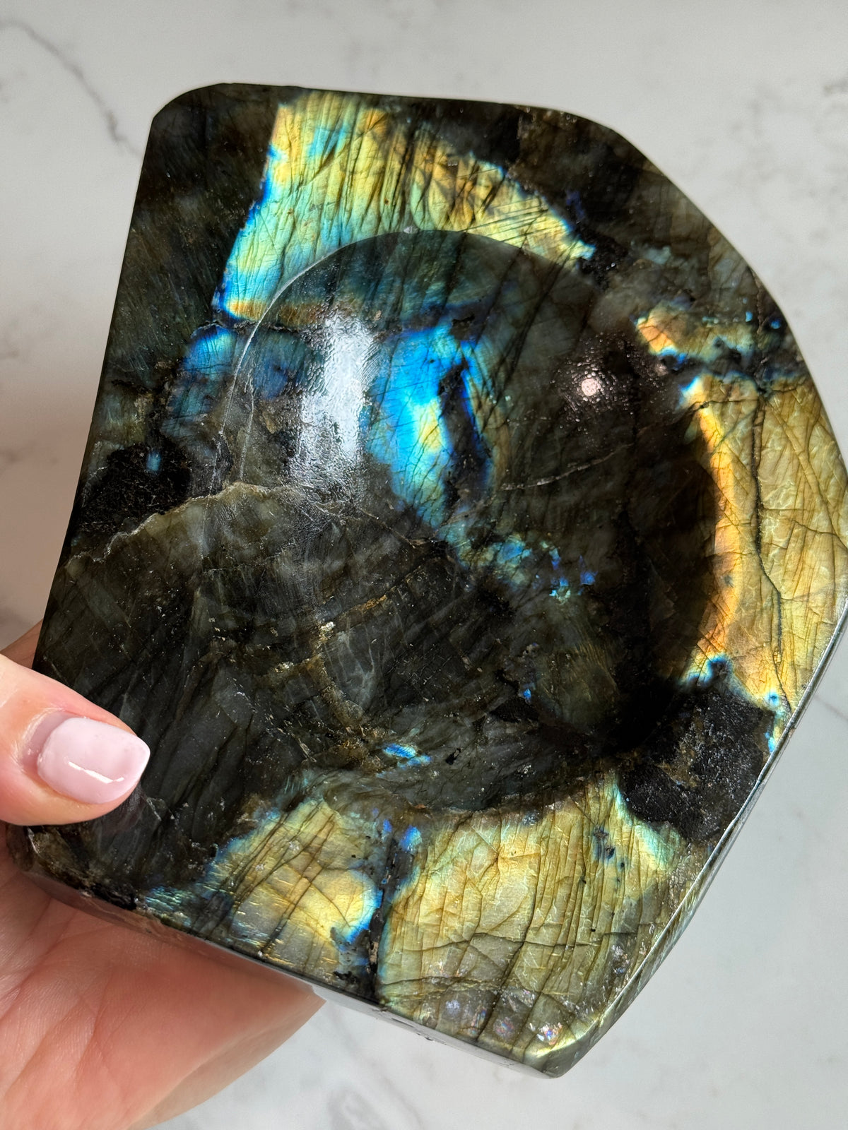 Colorful Labradorite Display Tray Decor