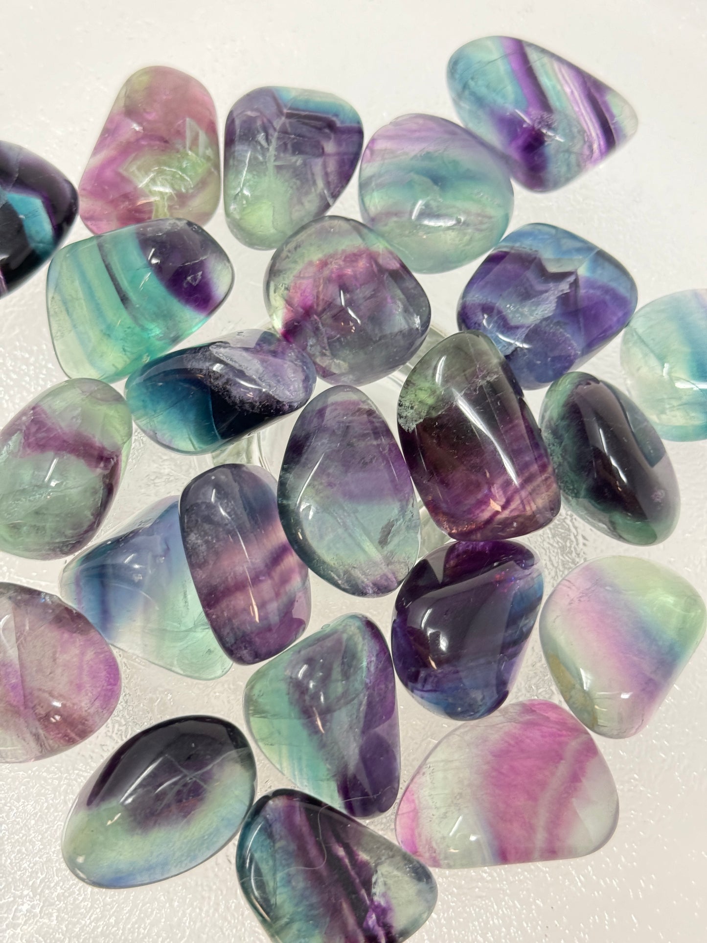 One Rainbow Fluorite Tumbled Stone