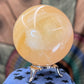 Orange Calcite Sphere with Display Stand