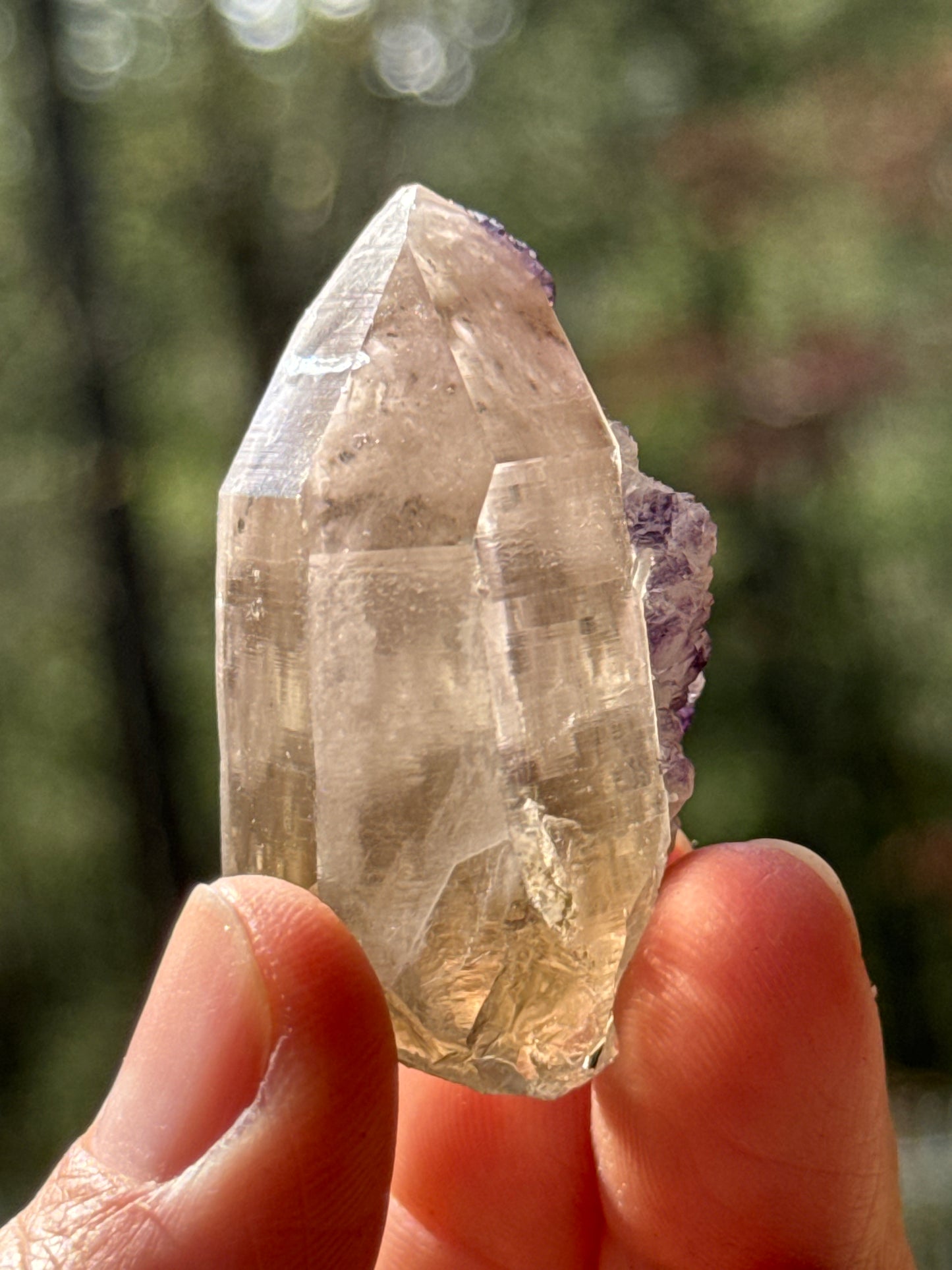 Purple Fluorite on Quartz, 35g Yaogangxian Minerals