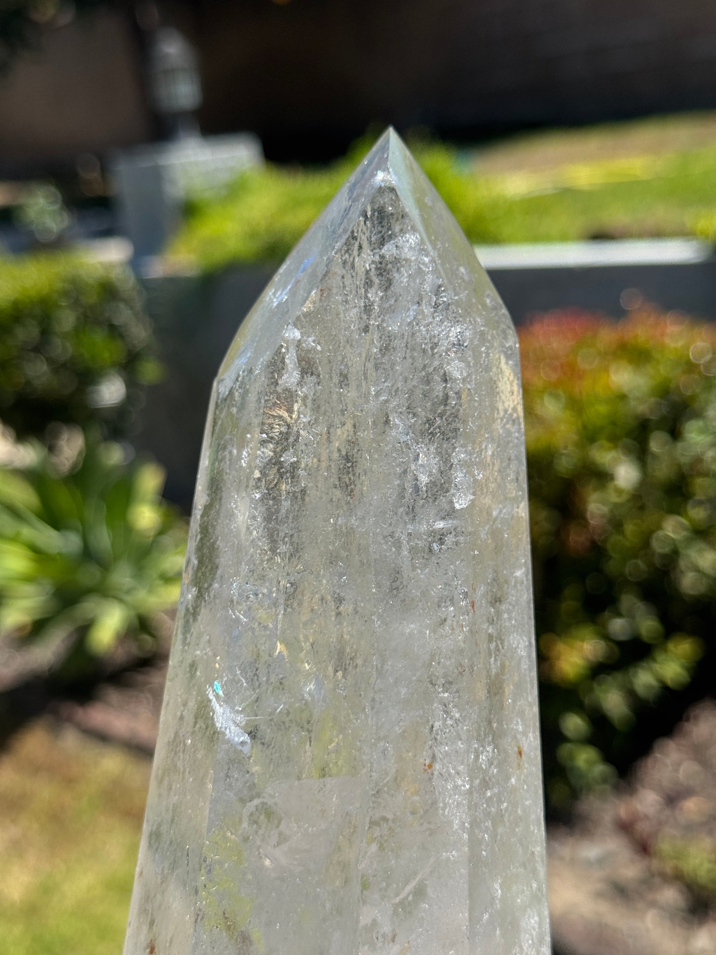 Large Quartz Tower with Rainbow Prisms