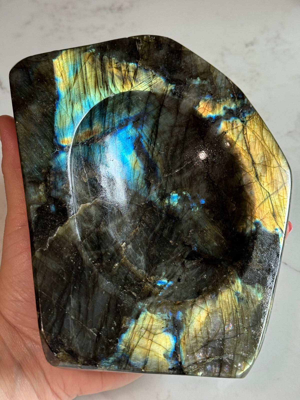 Colorful Labradorite Display Tray Decor