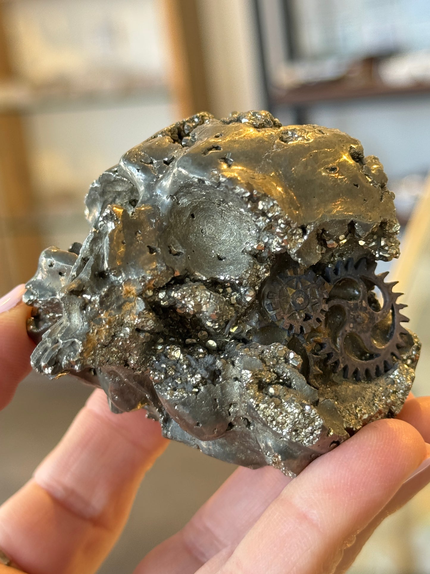 Pyrite Geode Skull, Huanzala Mine Peru