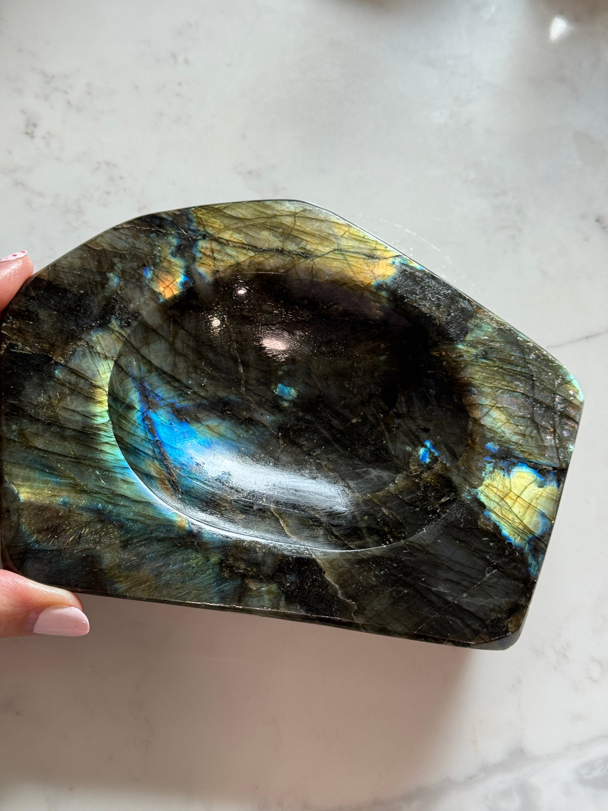 Colorful Labradorite Display Tray Decor