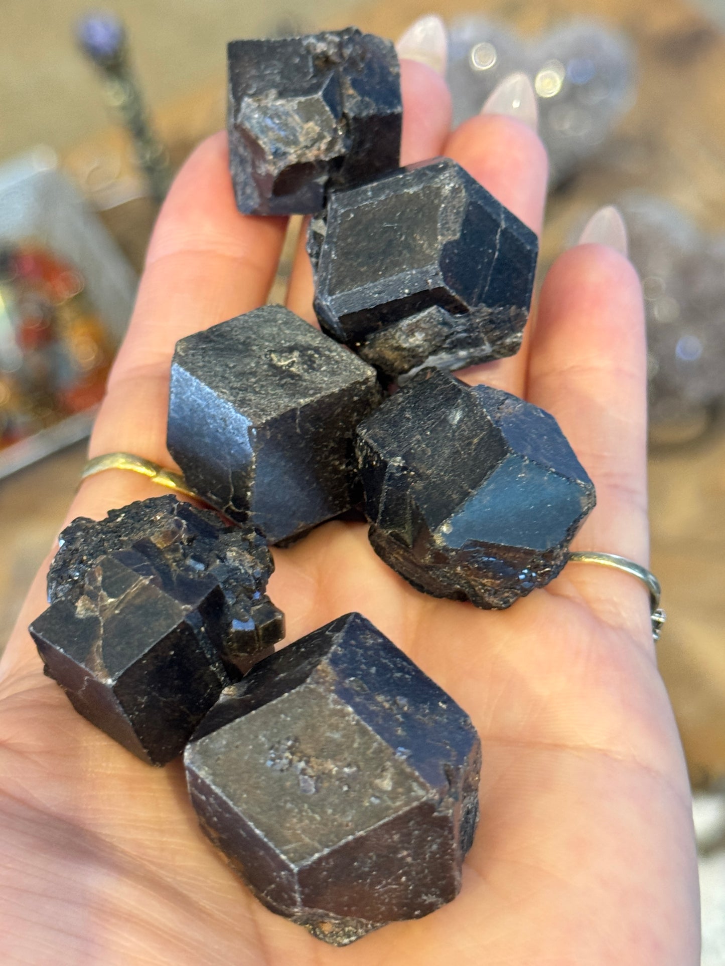 ONE Andradite Garnet var. Melanite, Black Garnet Mali